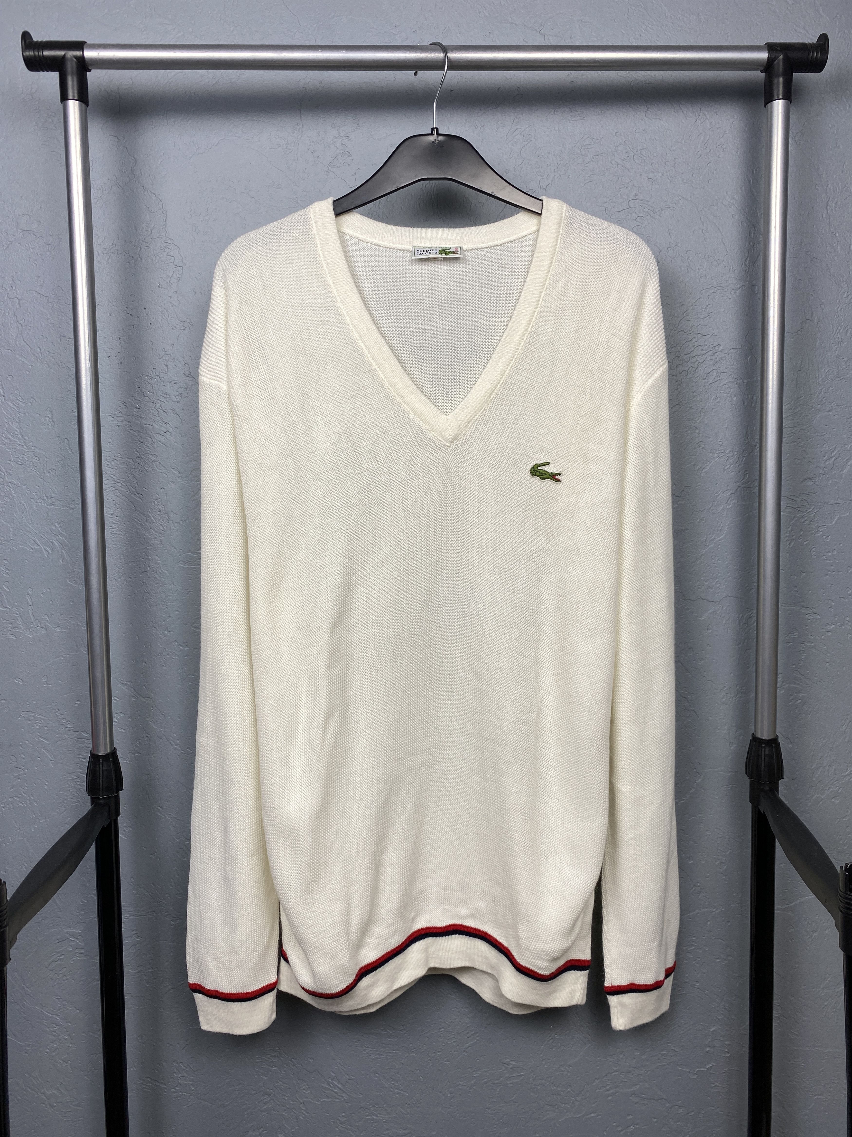 Lacoste Chemise Lacoste Vintage Mens Knit V-Neck Sweater Size US L / EU 52-54 / 3 - 1 Thumbnail