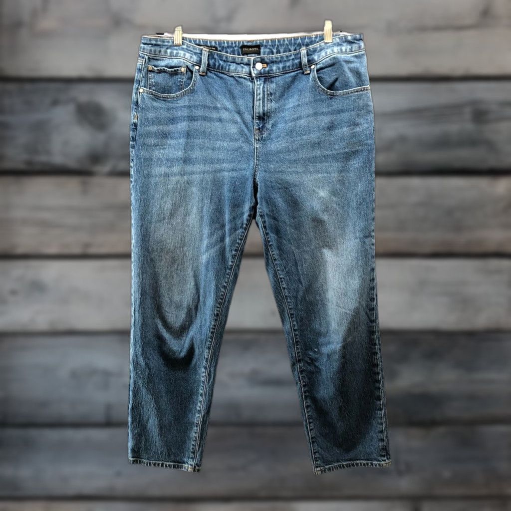 Talbots Talbots Jeans Womens 16 Blue Medium Wash High Rise Relaxed Denim 5-Pocket Stretch Straight Bristol Size 38" / US 16 / IT 52 - 1 Thumbnail