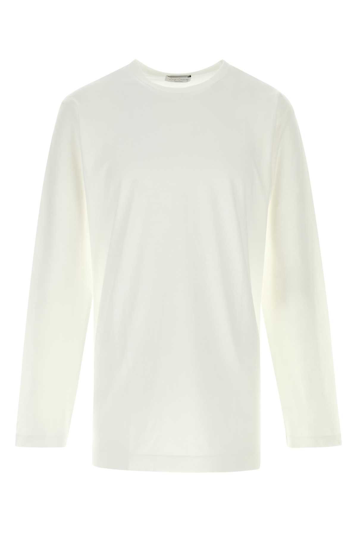 Yohji Yamamoto White Cotton T-Shirt Size US L / EU 52-54 / 3 - 1 Thumbnail