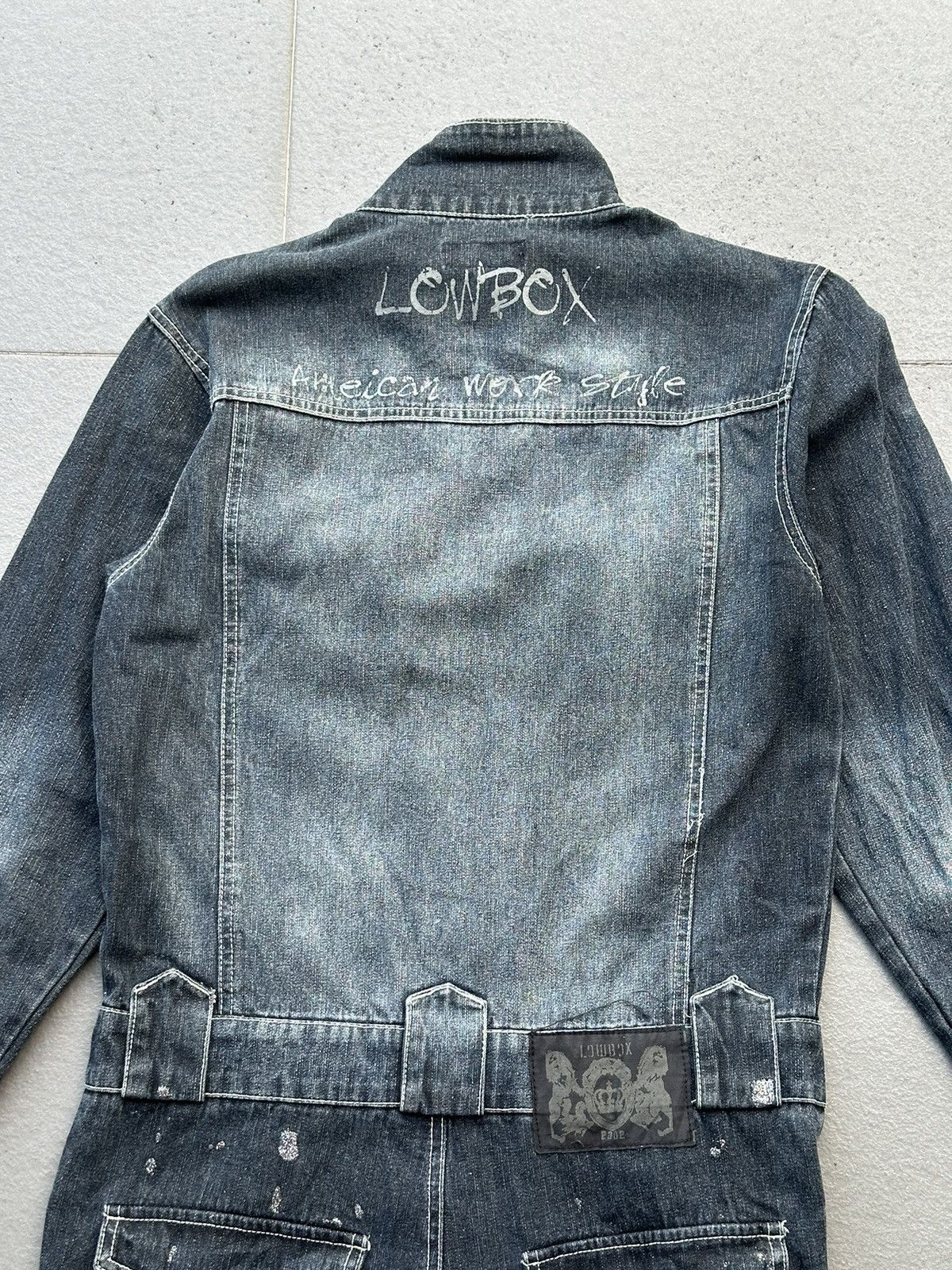 LOWBOX 2000s Lowbox American Work Style Denim Coveralls Size US 32 / EU 48 - 10 Thumbnail