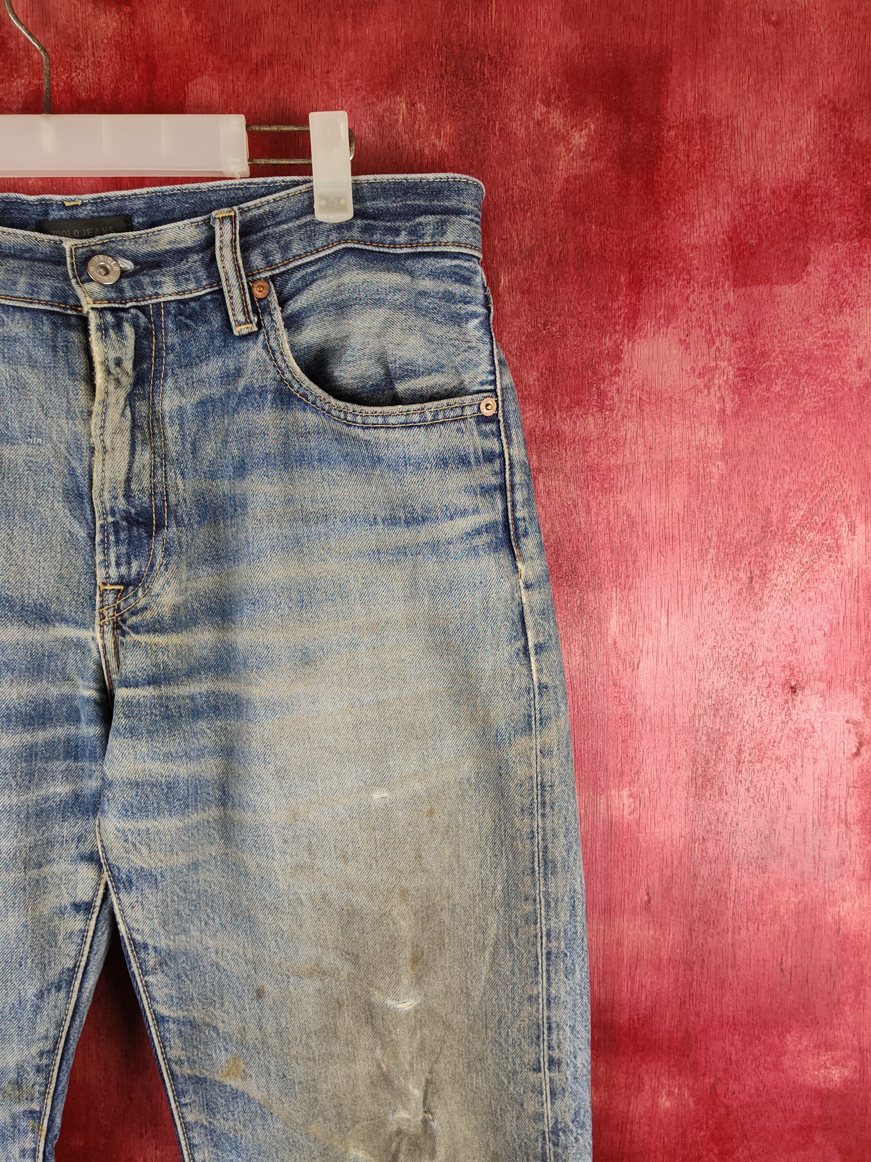 Japanese Brand Uniqlo Blue Faded Distressed Ripped Jeans #S1625 Size US 31 - 5 Thumbnail