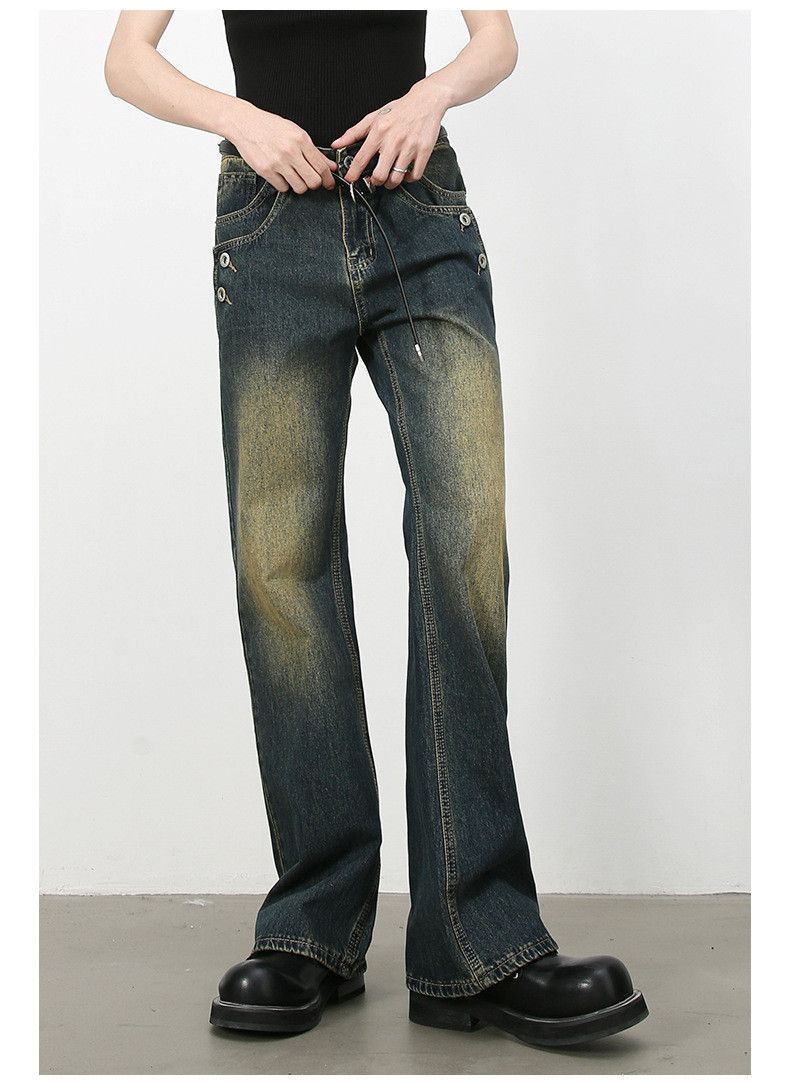 Japanese Brand × Jean American retro high street button flared jeans washed Size US 32 / EU 48 - 3 Thumbnail