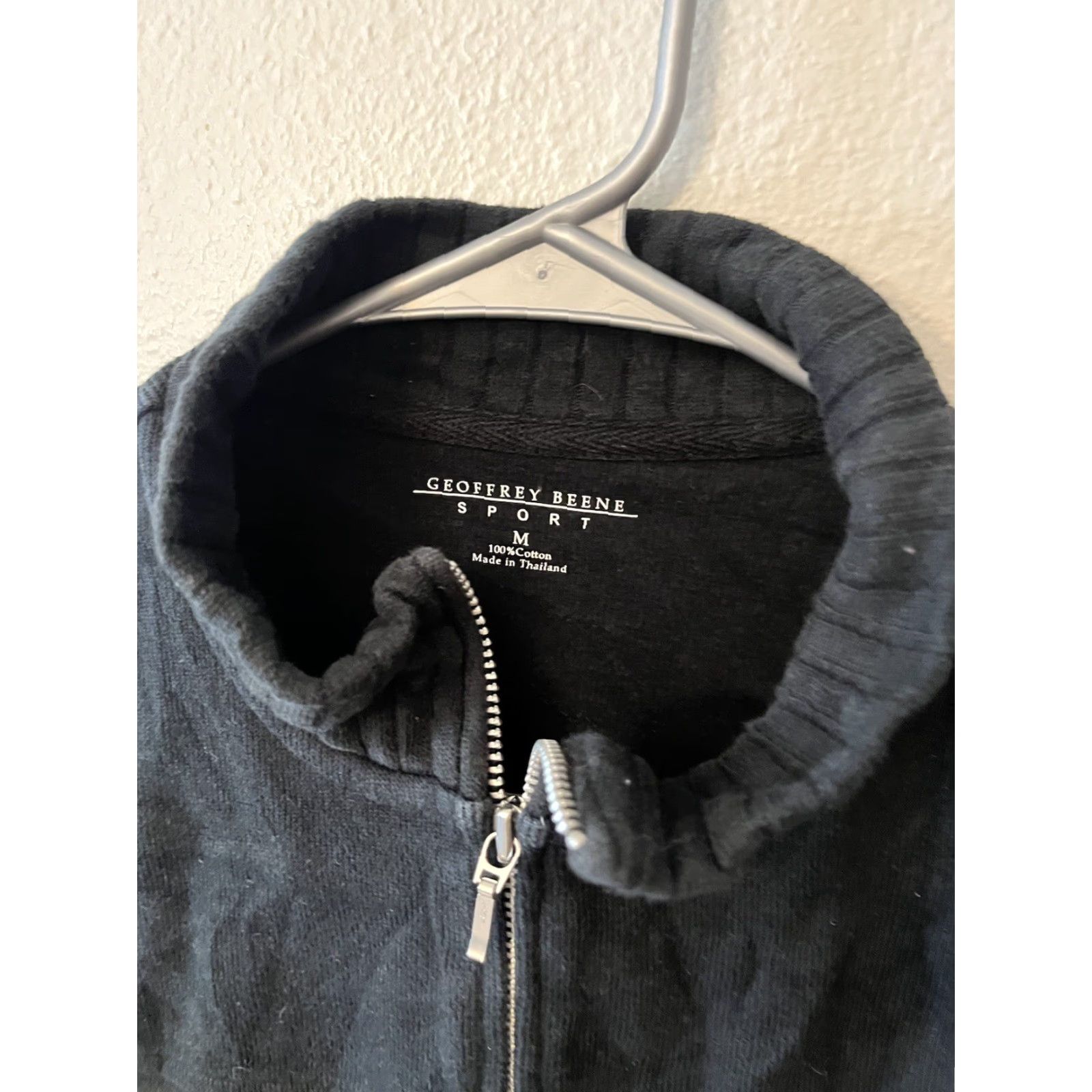 Geoffrey Beene Geoffrey Beene Sport Women's Full Zip Up Sweater Black Size M Knit 100% Cotton Zip Zipper Asymmetrical Sleeve Mock Neck Casual Workwear 1/4 Zip Size M / US 6-8 / IT 42-44 - 3 Thumbnail