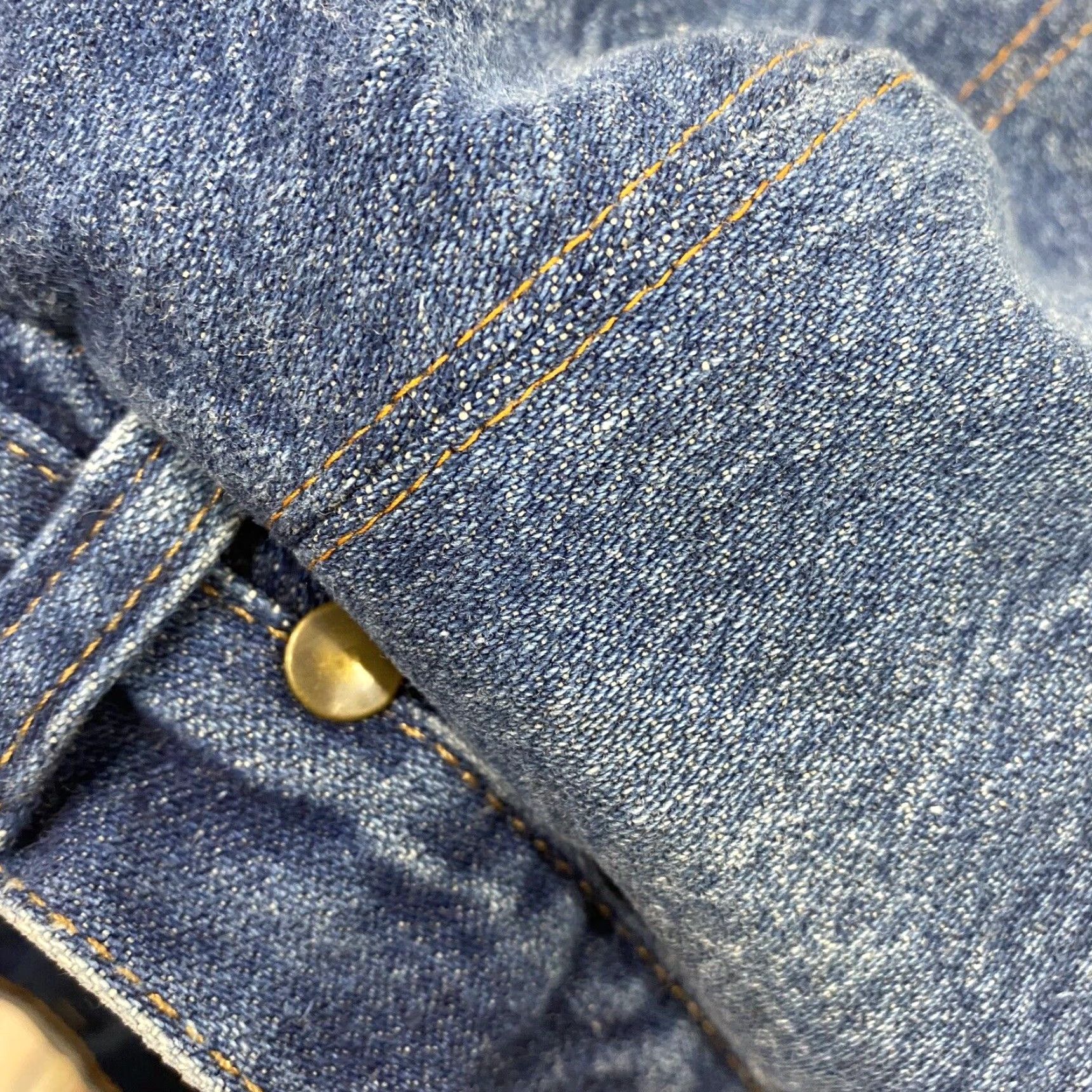 Denime VINTAGE 1970s Denim Brimless 8 Point Hat Handmade From Redline Levis Hat Mens Denim 1970s Redline Levis Holiday Size ONE SIZE - 5 Thumbnail