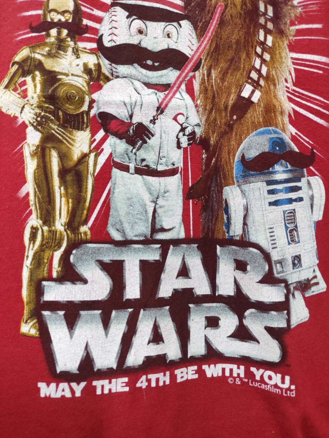 Star Wars Vtg 00's Star Wars x Cincinnati Reds " May the 4th " MLB Size US XL / EU 56 / 4 - 4 Thumbnail