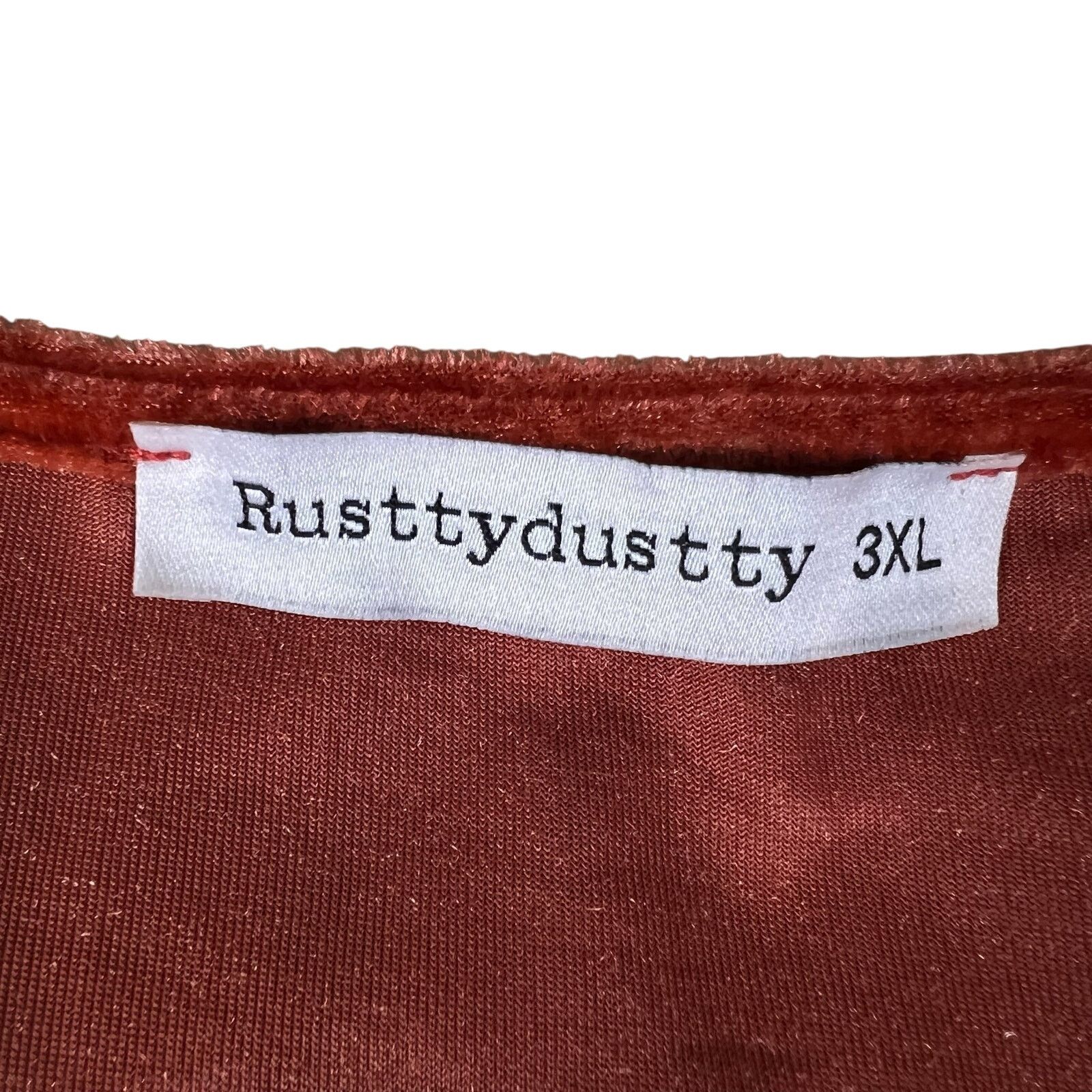 Rusty Rust Velvet Lace Mini Dress 3XL – Boho Witchy Romantic Size 3XL / US 20-22 - 15 Thumbnail
