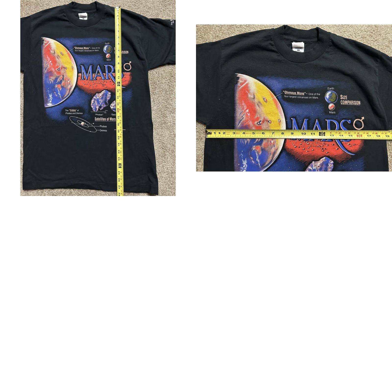 Fruit Of The Loom VTG Mars T Shirt Space 1995 Anderson Studios Black M Mens Shirt Vintage Space Theme Shirt United States 1990s Folded In Shelf Size US M / EU 48-50 / 2 - 8 Thumbnail