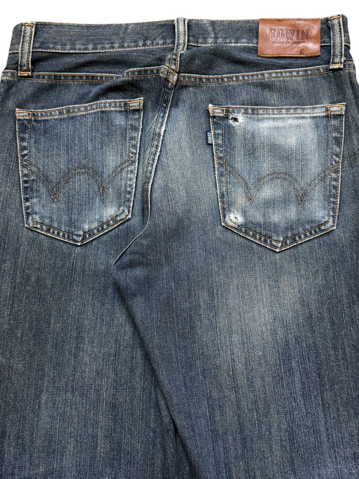 Edwin Vintage 90s Japan Edwin Blue Faded Wash Distressed Jeans Size US 32 / EU 48 - 5 Thumbnail