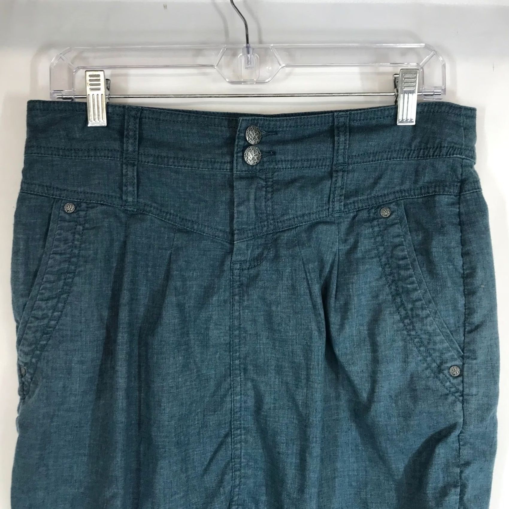 Prana Prana Teal Skirt Women's Size 4 Cargo Pockets Size 27" / US 4 / IT 40 - 2 Thumbnail