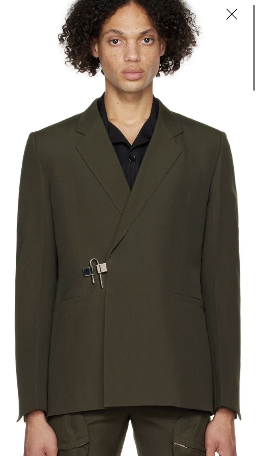 Givenchy RARE $3000 Khaki Green U-Lock Blazer 54 Size 44R - 5 Thumbnail