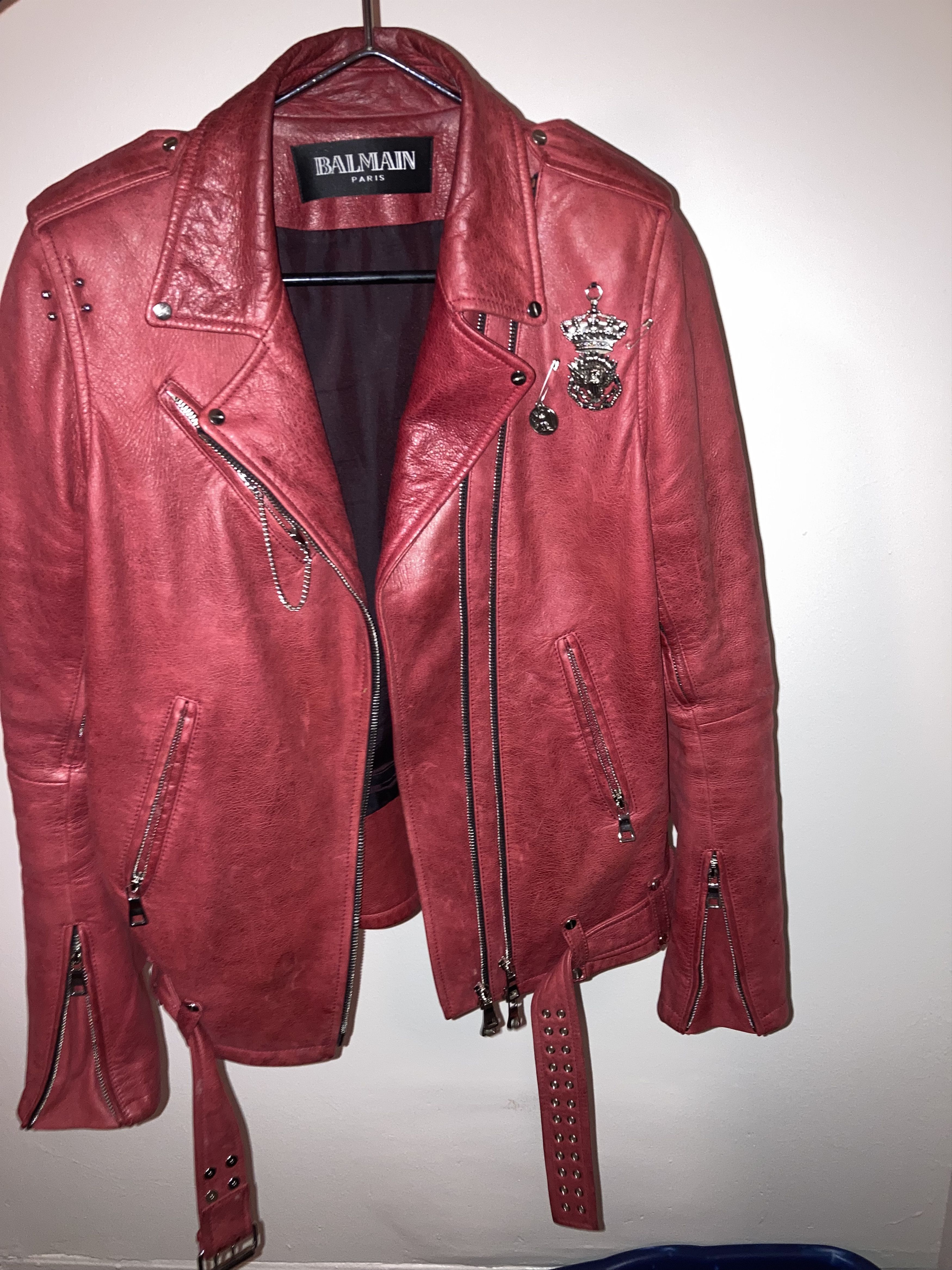 Balmain Balmain by Decarnin SS11 Safety Pin Leather Jacket | Grailed