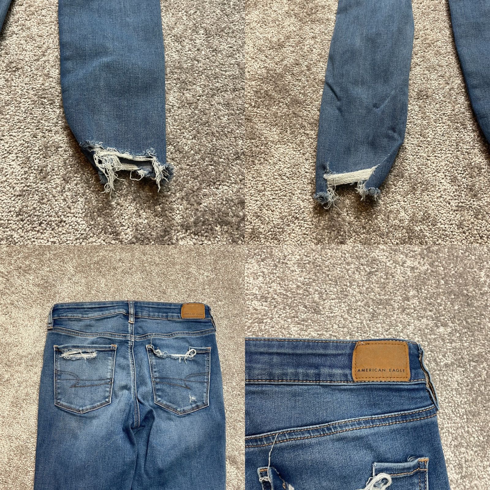 American Eagle Outfitters American Eagle Outfitters Jegging Jeans Womens 6 Blue Raw Distressed 27" Inseam Jegging Stretch Regular Rise High 27" 5-Pocket Denim Jeans Size 30" / US 8 / IT 44 - 9 Thumbnail