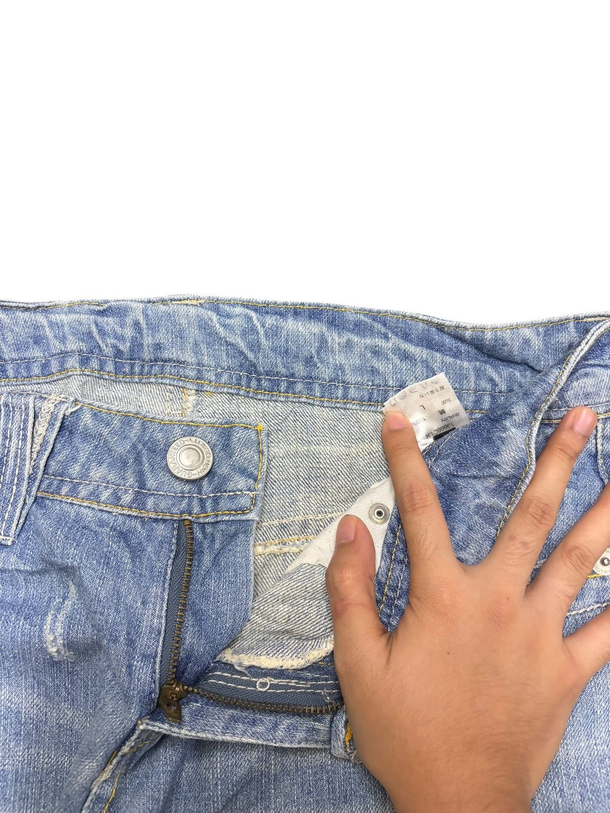 Diesel Vintage Japanese Brand Faded Wash Distress Loose Jeans Size 31" - 5 Thumbnail