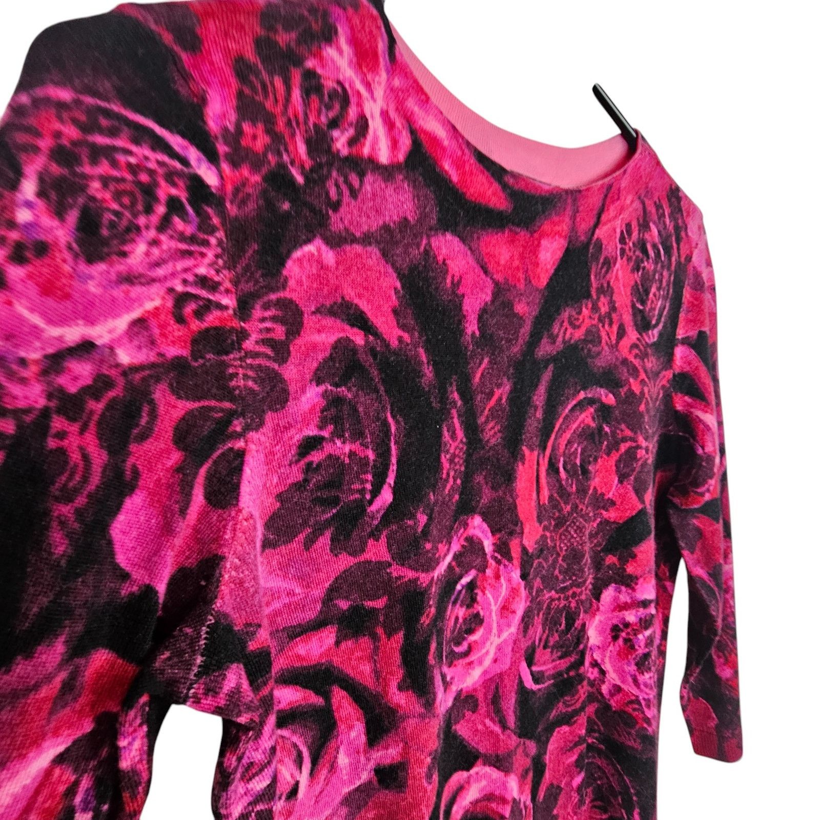 Robert Talbott Talbots Womens Floral Merino Wool Crew Neck Sweater Sz MP Size M / US 6-8 / IT 42-44 - 5 Thumbnail