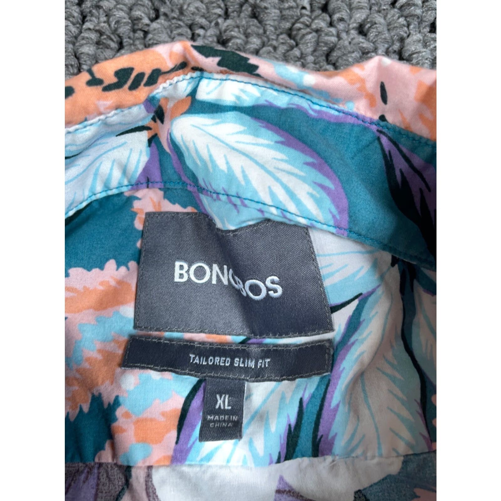 Bonobos Bonobos Shirt Adult XL Blue Purple Floral Pattern Slim Tailored Fit Cotton Mens Size US XL / EU 56 / 4 - 3 Thumbnail