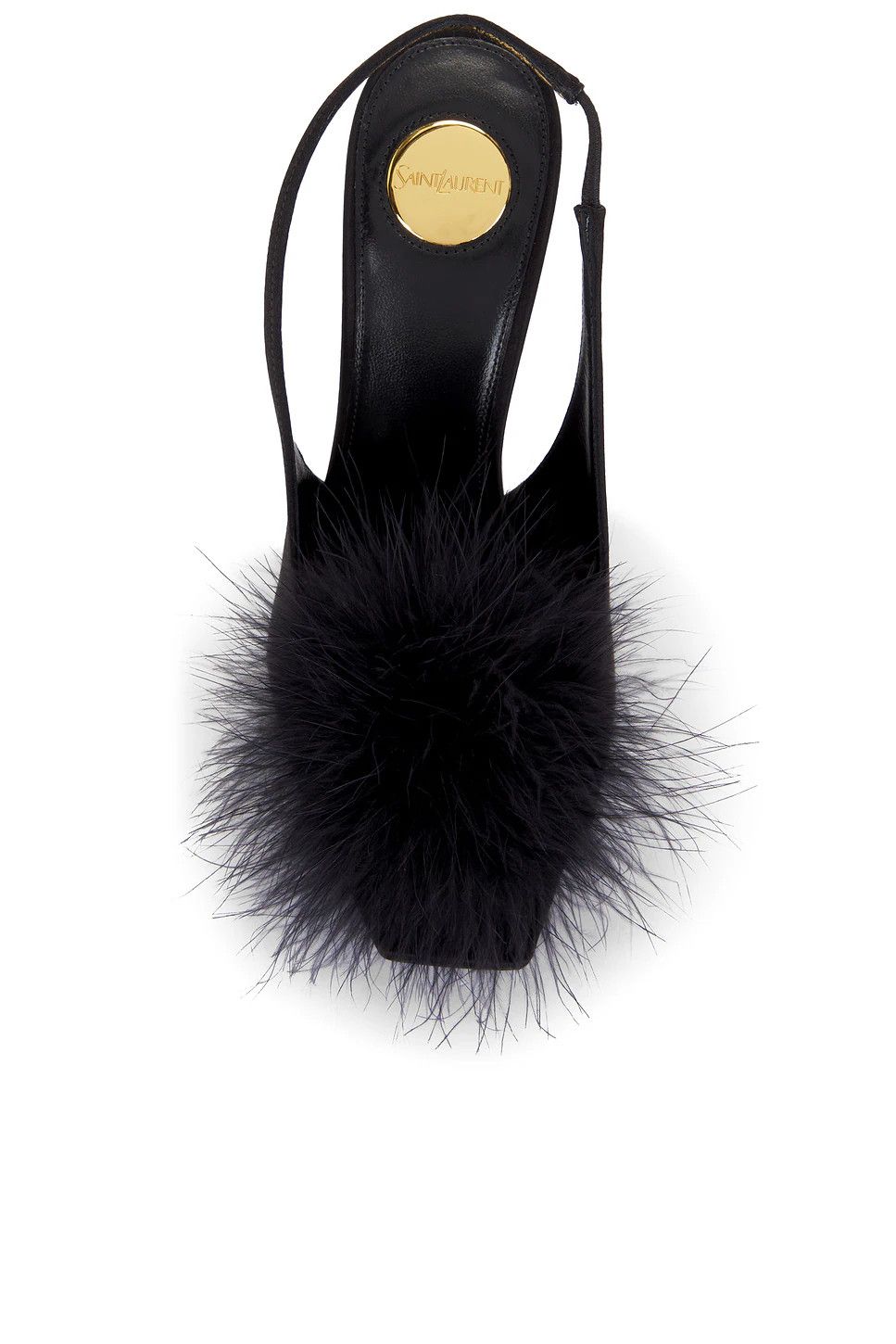 Saint Laurent Paris o1tr1nto0326 805757 Paradis Sandals In Satin And Feathers Size US 6 / IT 36 - 4 Thumbnail
