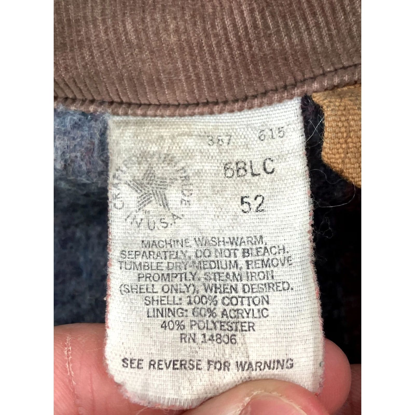 Carhartt VINTAGE Carhartt Jacket Mens 52 Brown Canvas Chore Blanket Lined Deadstock 6BLC Size US L / EU 52-54 / 3 - 7 Thumbnail