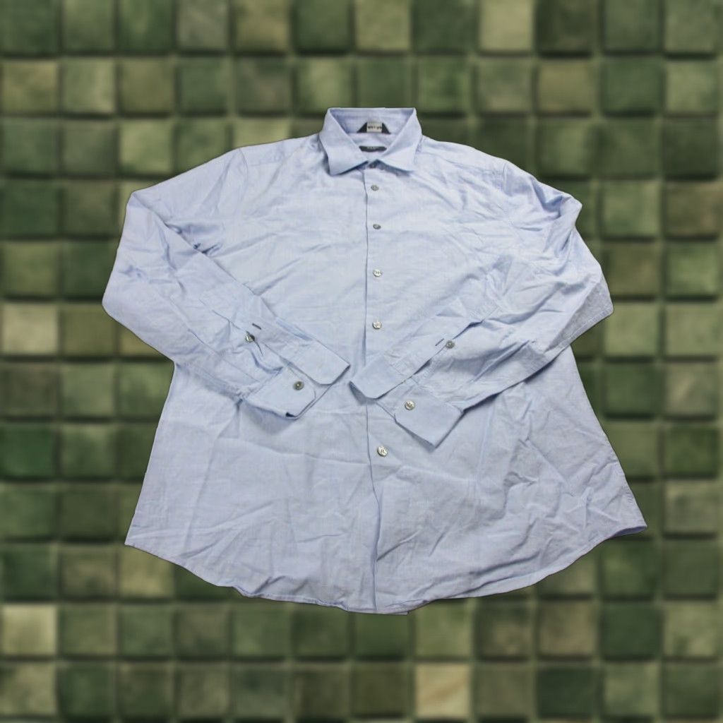 VINTAGE Paul Smith Shirt Mens 16 1/2 Blue Long Sleeve Button Up Casual Cotton Italy