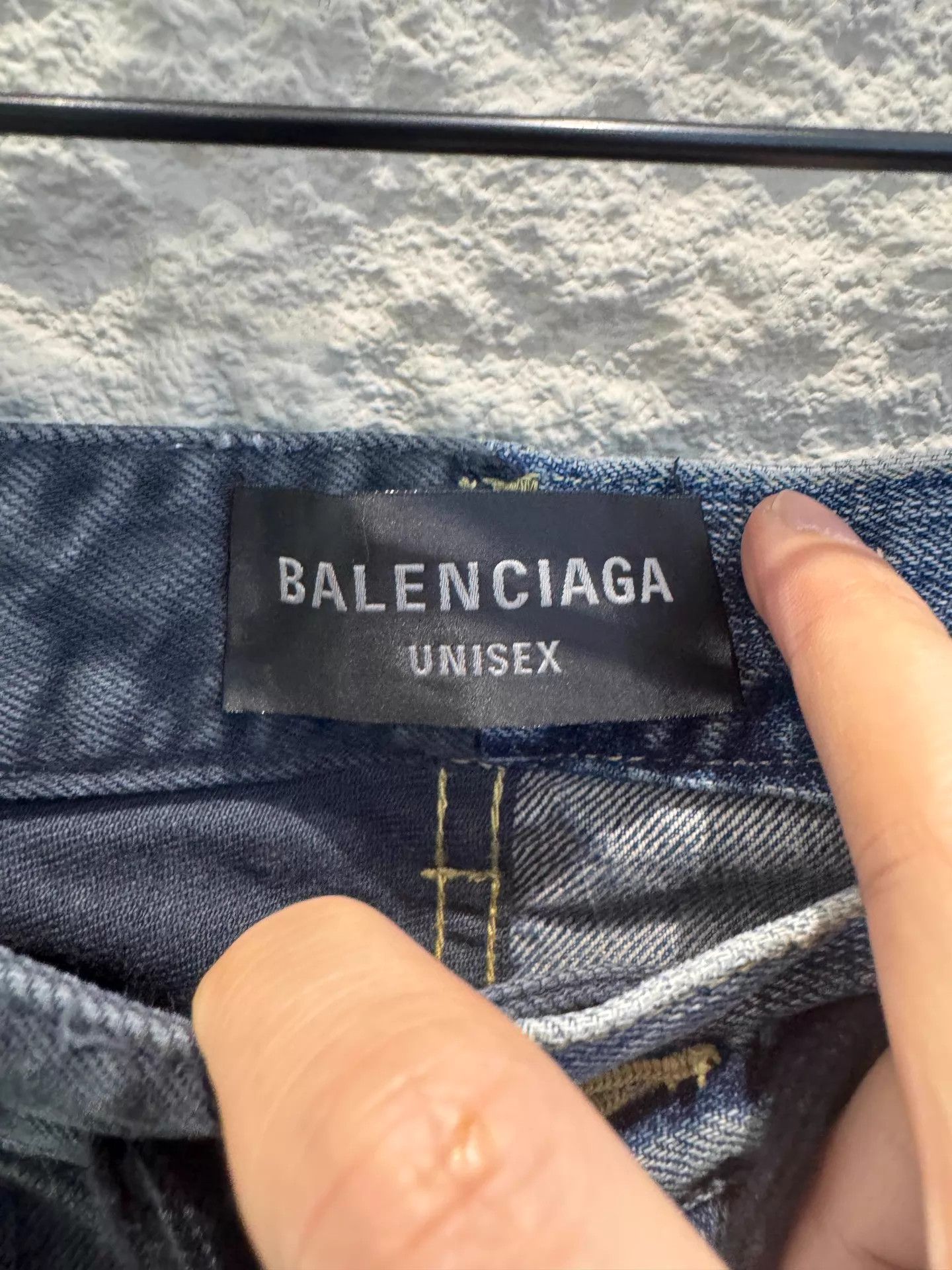 Balenciaga Balenciaga Black-Blue Colorblock Wide Jeans S (Runway) Size 26" / US 2 / IT 38 - 2 Thumbnail