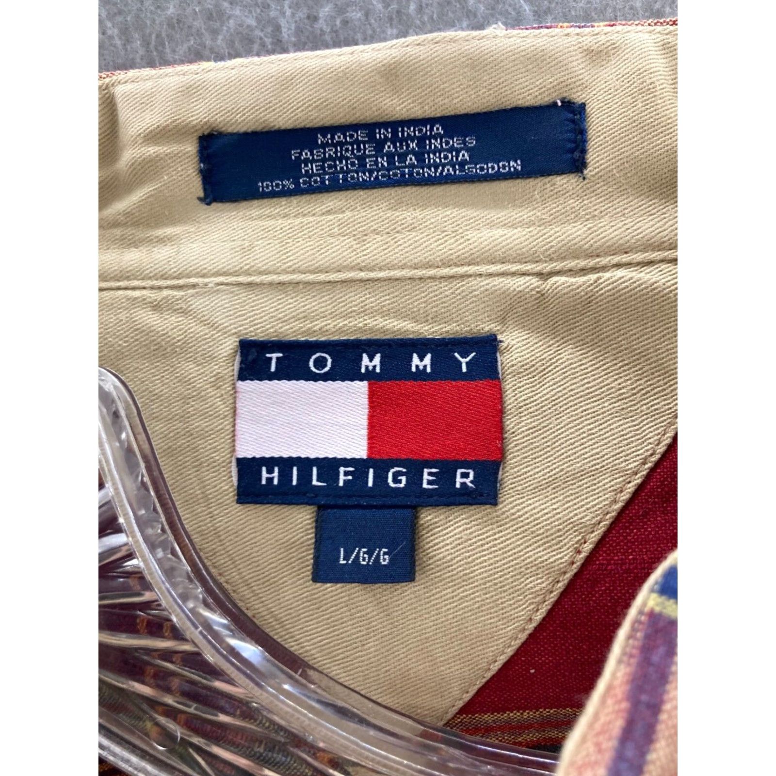 Tommy Hilfiger VINTAGE Tommy Hilfiger Shirt Mens Large Plaid Flannel Southwestern 90s Size US L / EU 52-54 / 3 - 6 Thumbnail