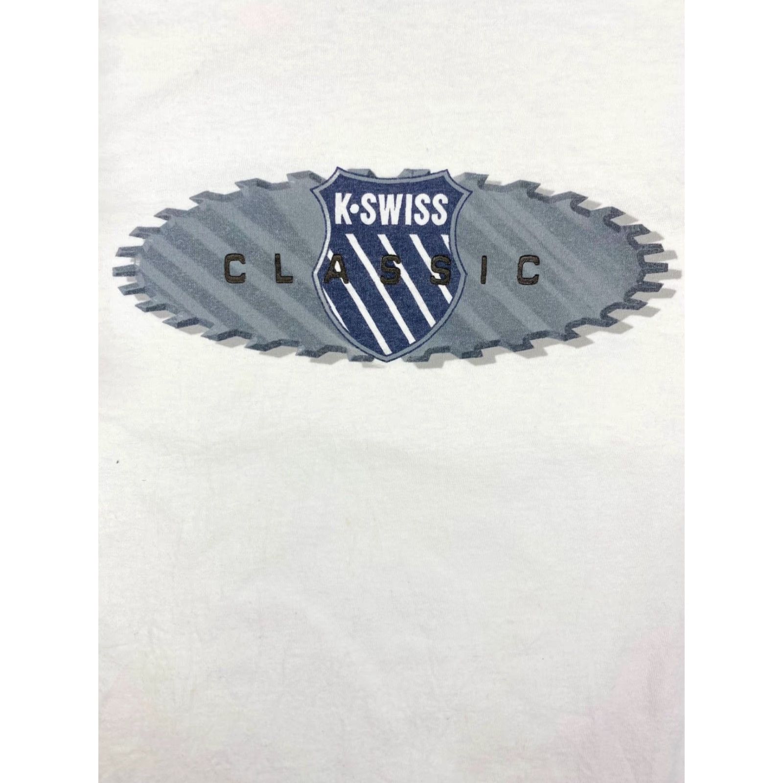 K-Swiss VINTAGE K-SWISS Classic Brand Logo T-Shirt White L Tee Shirt Unisex Short Sleeve 100% Cotton Graphic Tee Hip Hop Casual Mens Womens Boys Girls Size US L / EU 52-54 / 3 - 2 Thumbnail