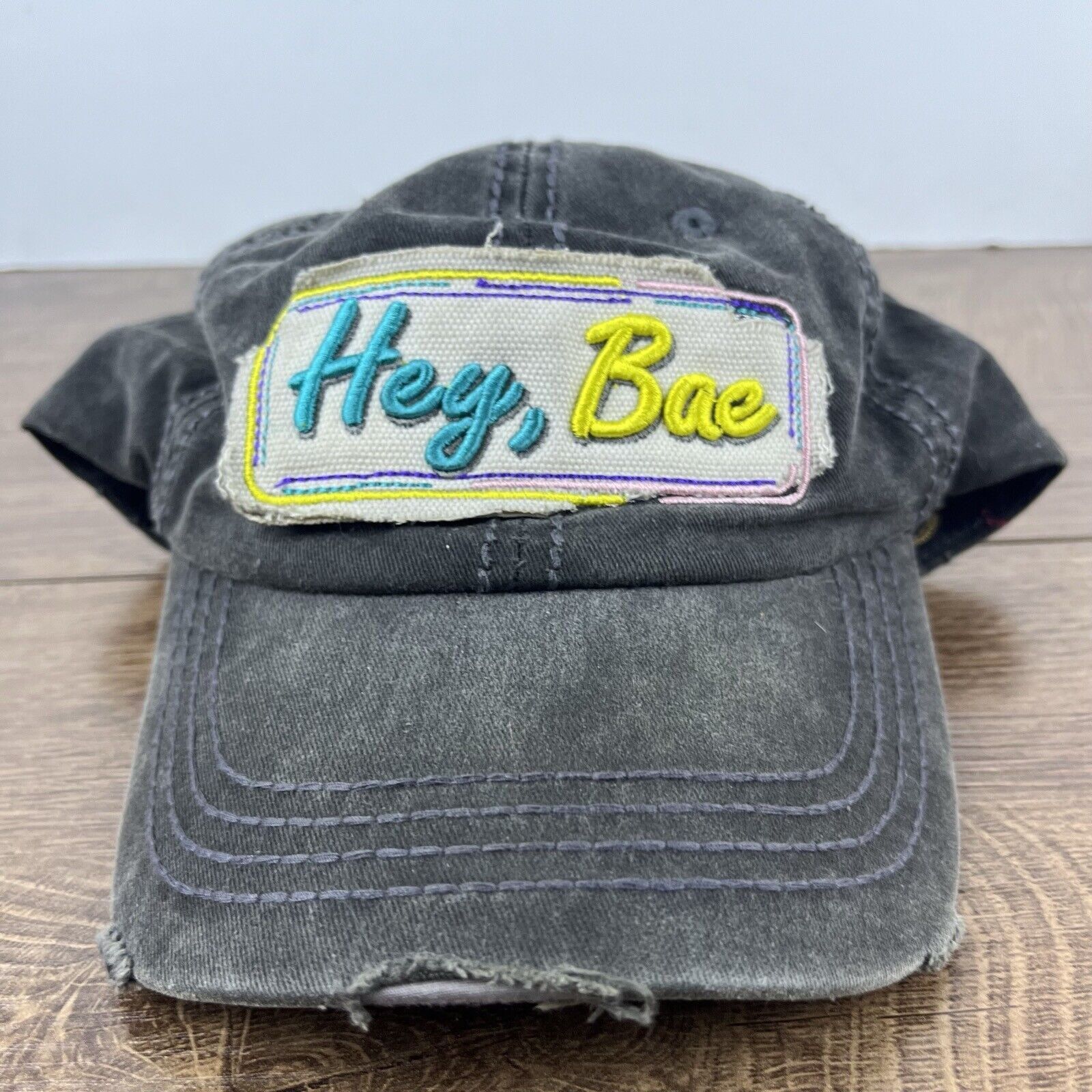 Other Hey Bae Hat Bae Hat Gray Adjustable Hat Gray Adult Size Hat Size ONE SIZE - 3 Thumbnail