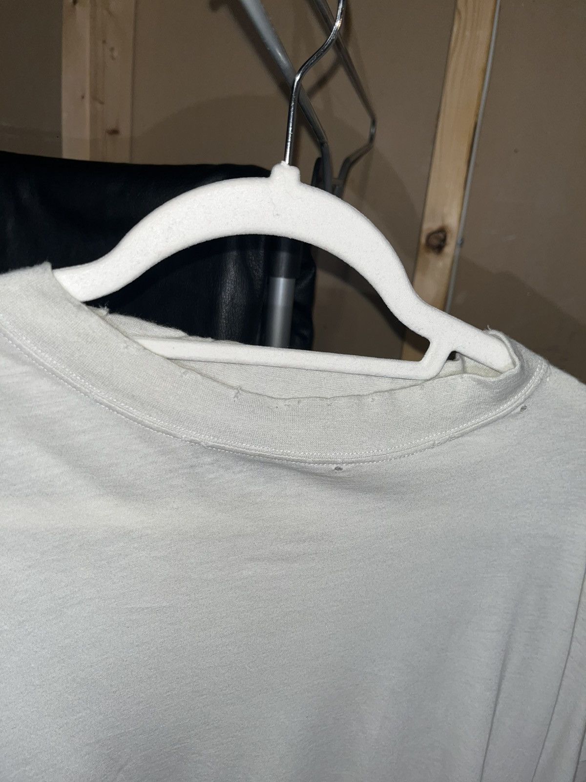 Balenciaga Logo Neck Distressed Embro Rib Jersey Long Sleeve T-Shirt Size US M / EU 48-50 / 2 - 6 Thumbnail