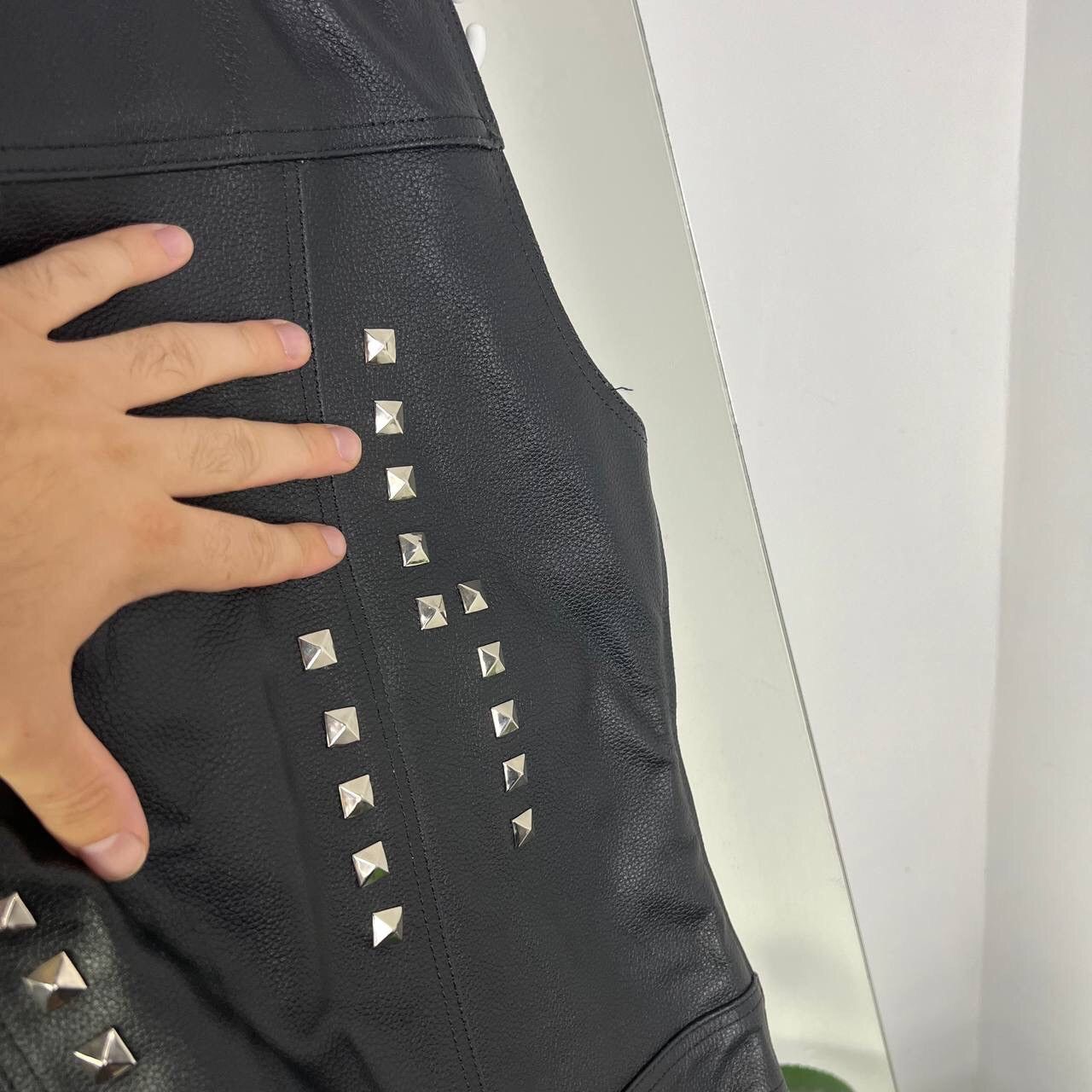 Vintage Avant Garde Vest Leather Vintage Black Y2K Style Size L / US 10 / IT 46 - 5 Thumbnail