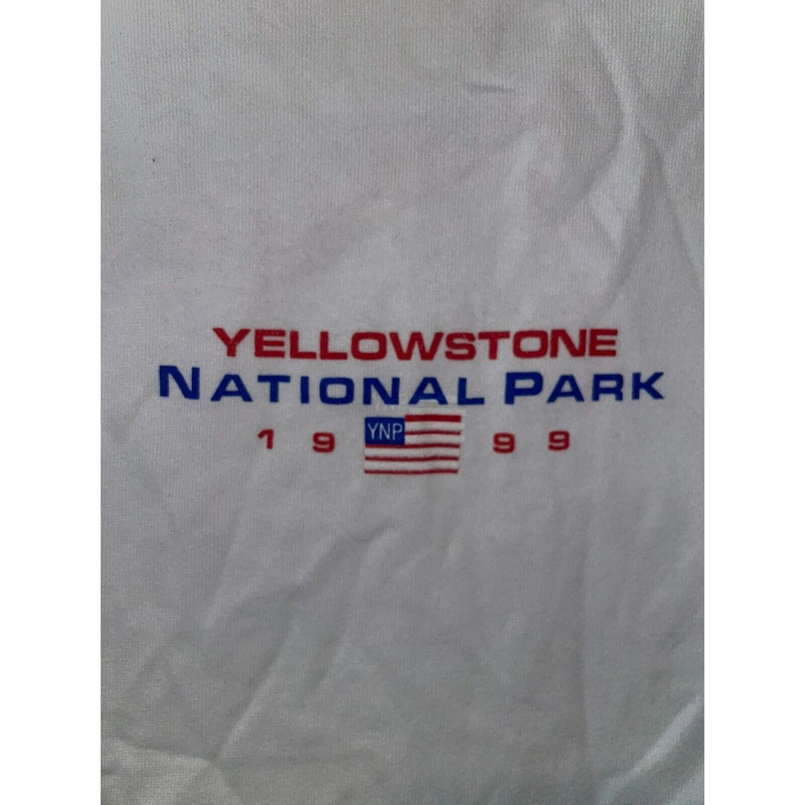Jerzees Vintage Yellowstone Hoodie National Park White VTG 90s Small Size US S / EU 44-46 / 1 - 3 Thumbnail