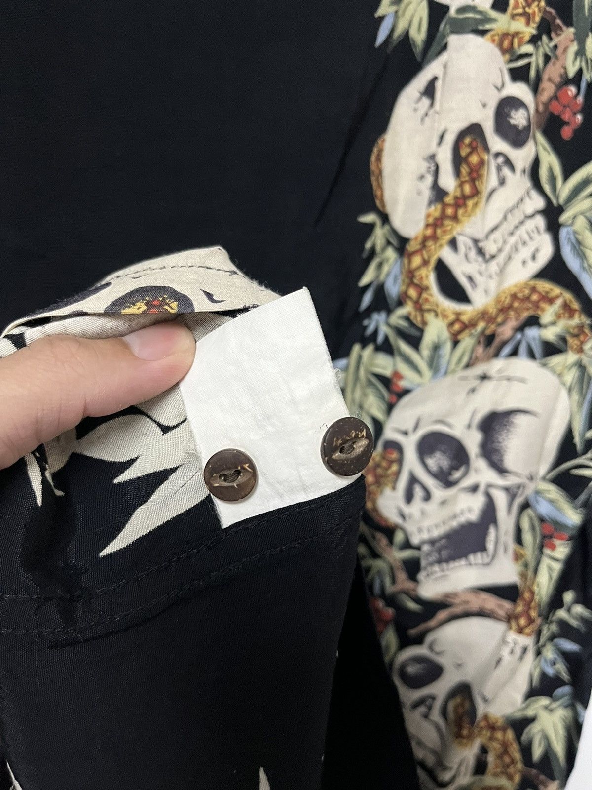 Japanese Brand × Vintage 🔥Vtg Rayon Shirt By Houston Skull Full Print Size US M / EU 48-50 / 2 - 8 Thumbnail