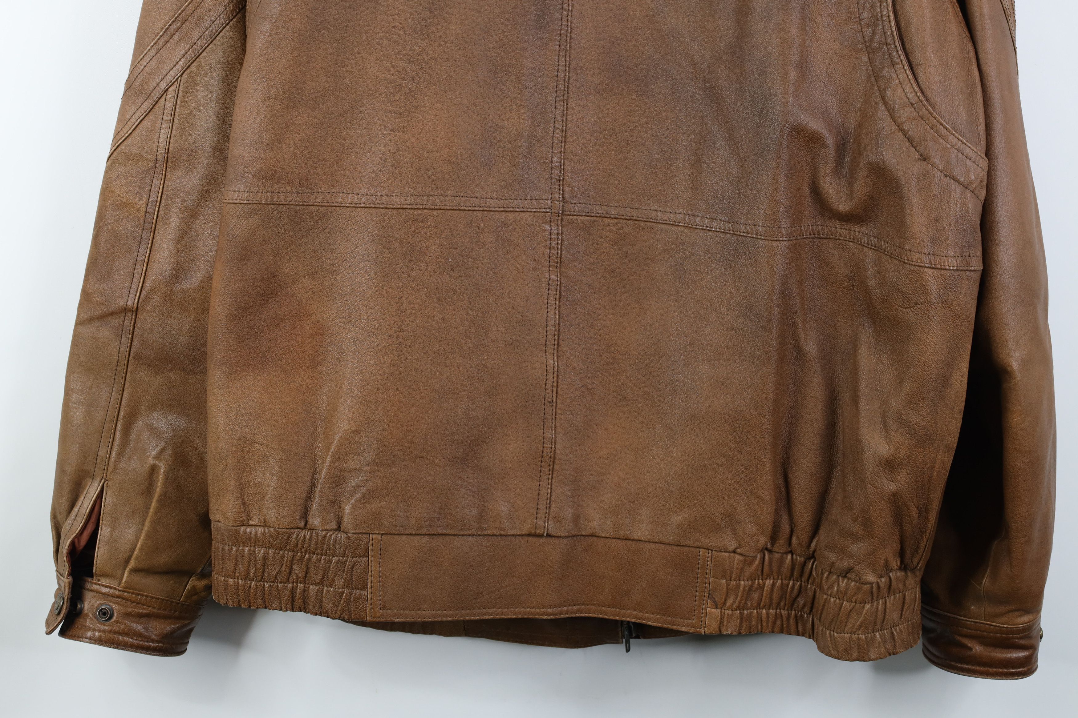 Vintage AS IS Vintage 90s Streetwear Leather Chore Bomber Jacket Size US L / EU 52-54 / 3 - 17 Thumbnail