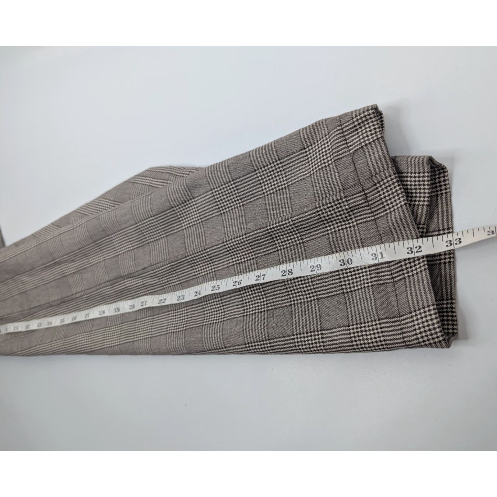 Dickies Dickies Womens Wide Leg Pants Size 8R Houndstooth Casual Slacks Full Length Color Brown Size 30" / US 8 / IT 44 - 6 Thumbnail