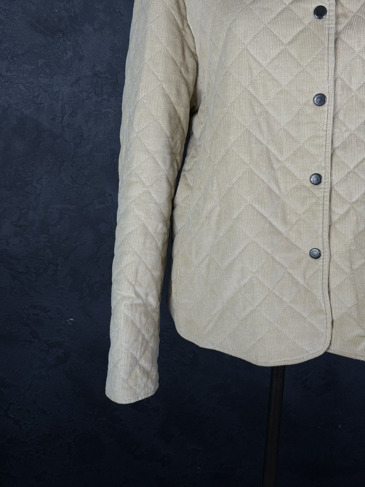 Burberry Burberry Women’s Quilted Corduroy Jacket Nova Check Beige Size XXL / US 16-18 / IT 52-54 - 5 Thumbnail