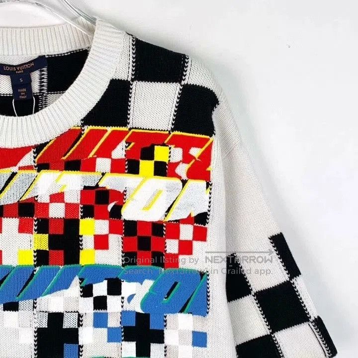 Louis Vuitton Louis Vuitton White Racing Check Cotton Sweater. Size US S / EU 44-46 / 1 - 3 Thumbnail