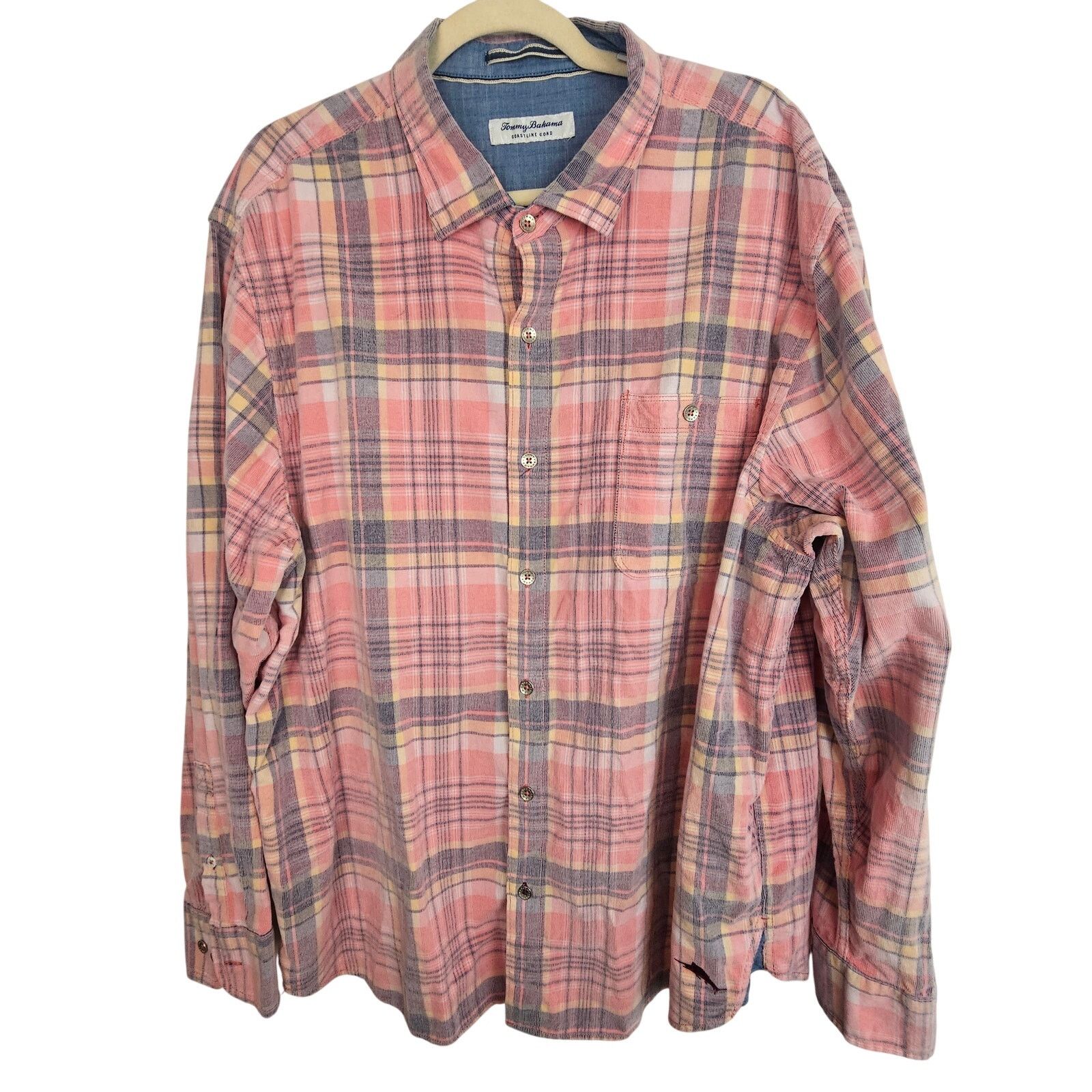 Tommy Bahama Tommy Bahama Mens Plaid Coastline Corduroy Button Shirt XXL Size US XXL / EU 58 / 5 - 1 Thumbnail