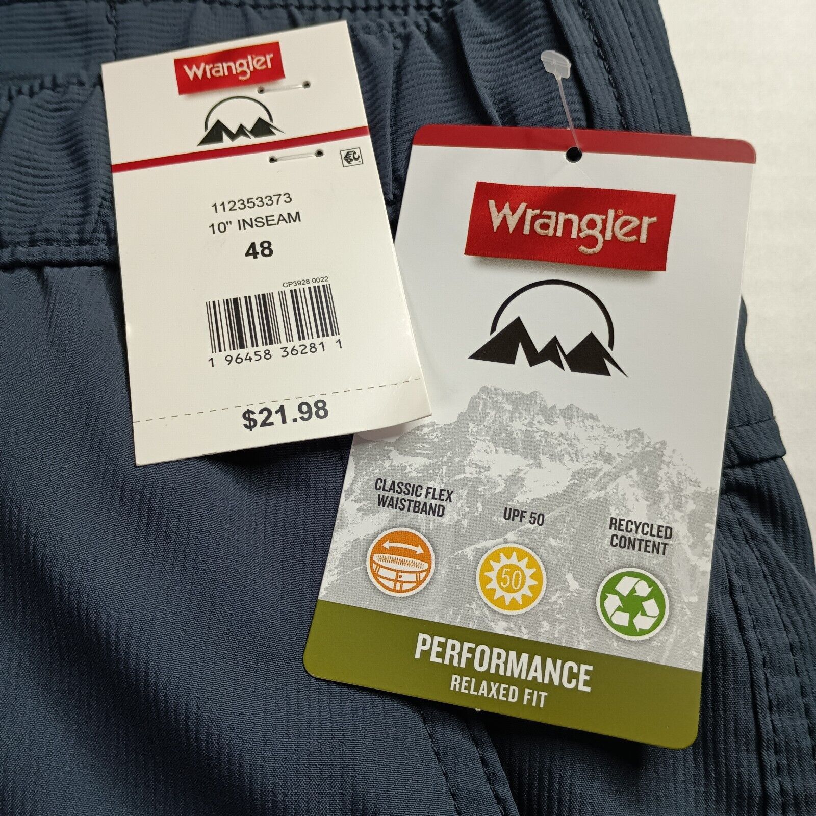 Wrangler Wrangler Cargo Shorts Relaxed Fit Men's Size 48 Blue 10” ins Size US 44 / EU 60 - 2 Thumbnail
