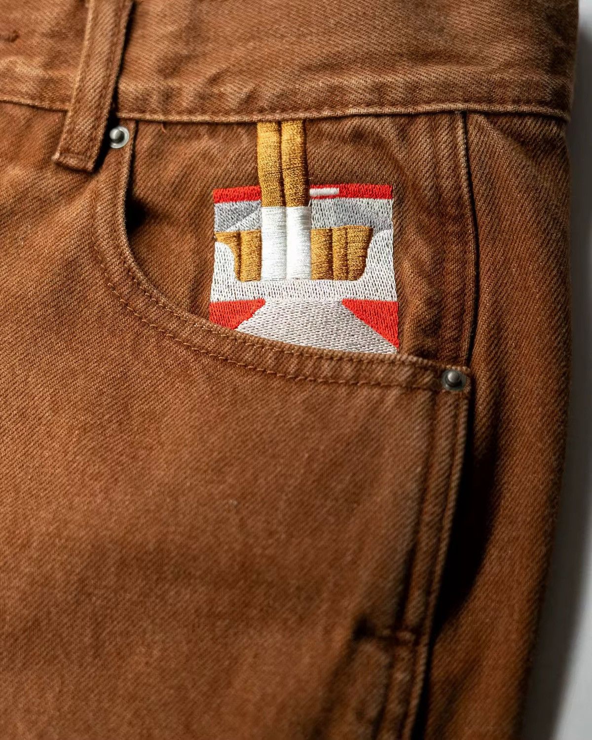 Other Brown wide leg carpenter jeans with embroidered patch Size US 32 / EU 48 - 3 Thumbnail