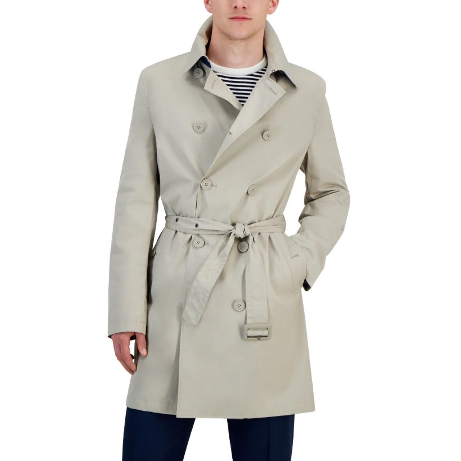 Tommy Hilfiger Tommy Hilfiger Men's Silver Gray Mid Length Raincoat 40R Size US M / EU 48-50 / 2 - 1 Thumbnail