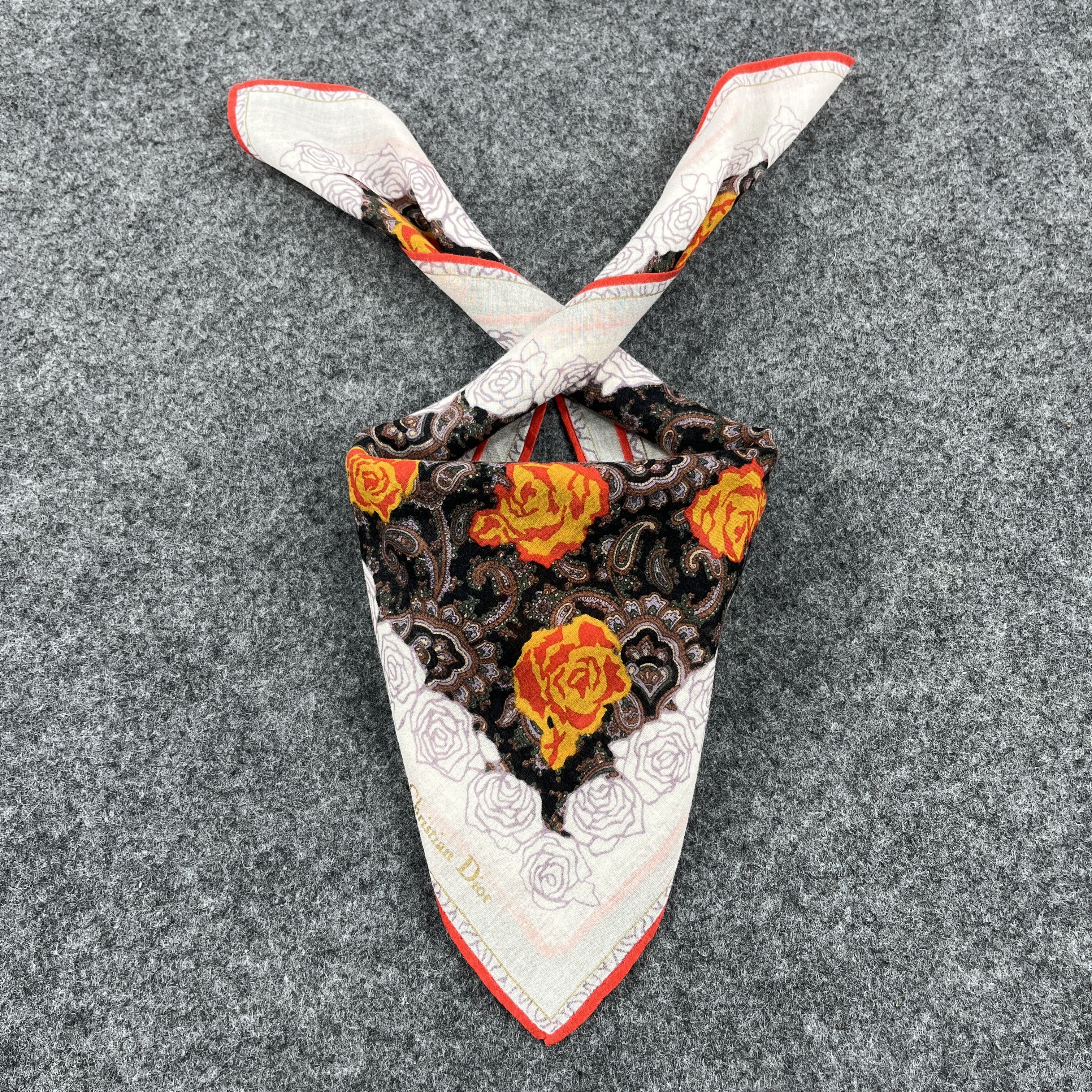 Vintage Christian Dior Handkerchief / Bandana / Neckerchief B984 Size ONE SIZE - 1 Thumbnail
