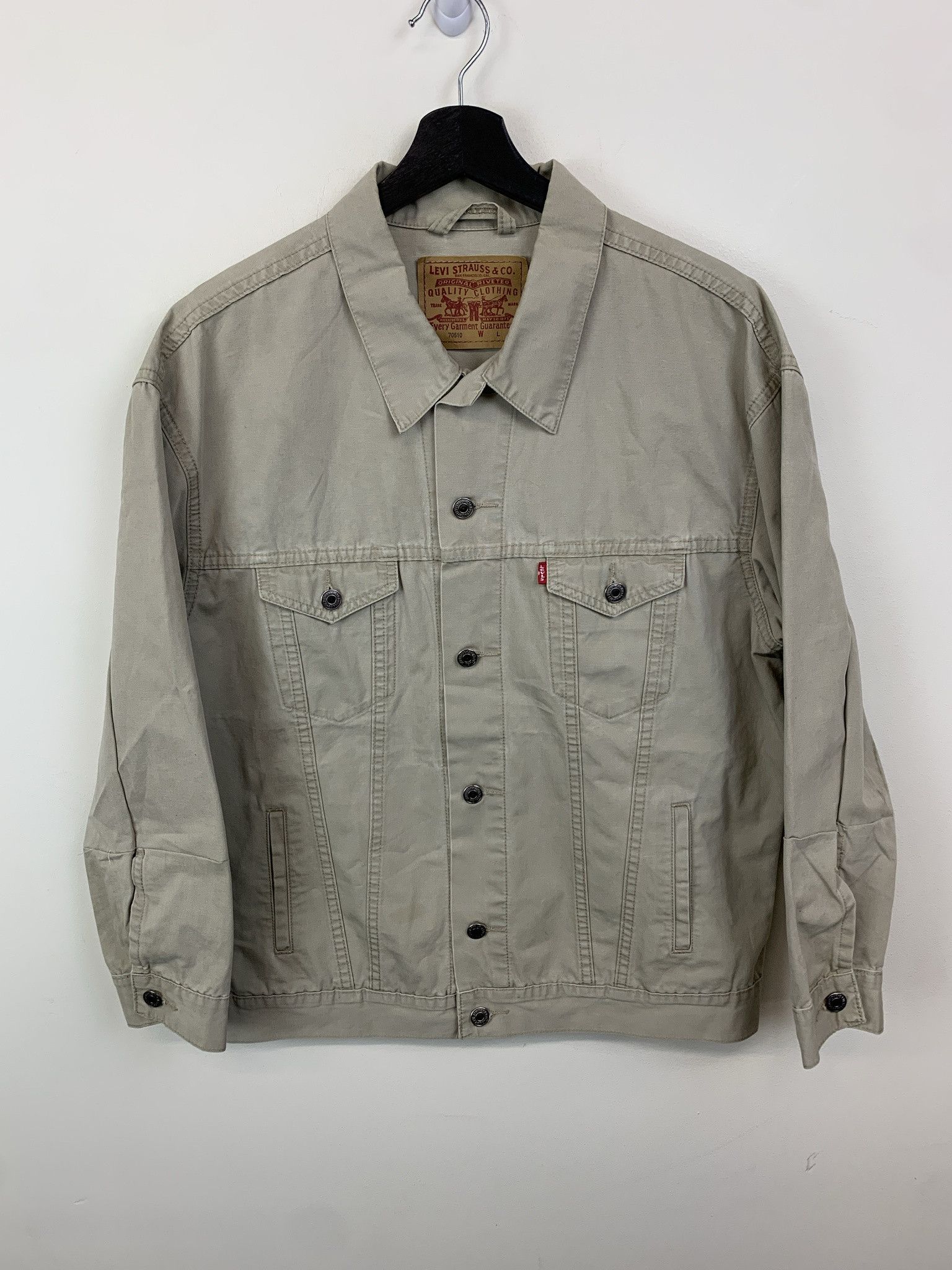 Levi's Vintage Levi's tan Canvas Trucker Jacket Size L Size US L / EU 52-54 / 3 - 1 Thumbnail