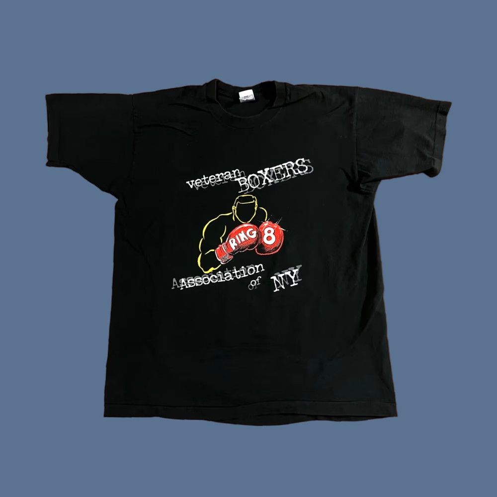 Fruit Of The Loom VINTAGE Veteran Boxers Association of New York Shirt Mens XL Black Logo 90s City Classic Retro Sports Cotton T-Shirt Size US XL / EU 56 / 4 - 1 Thumbnail