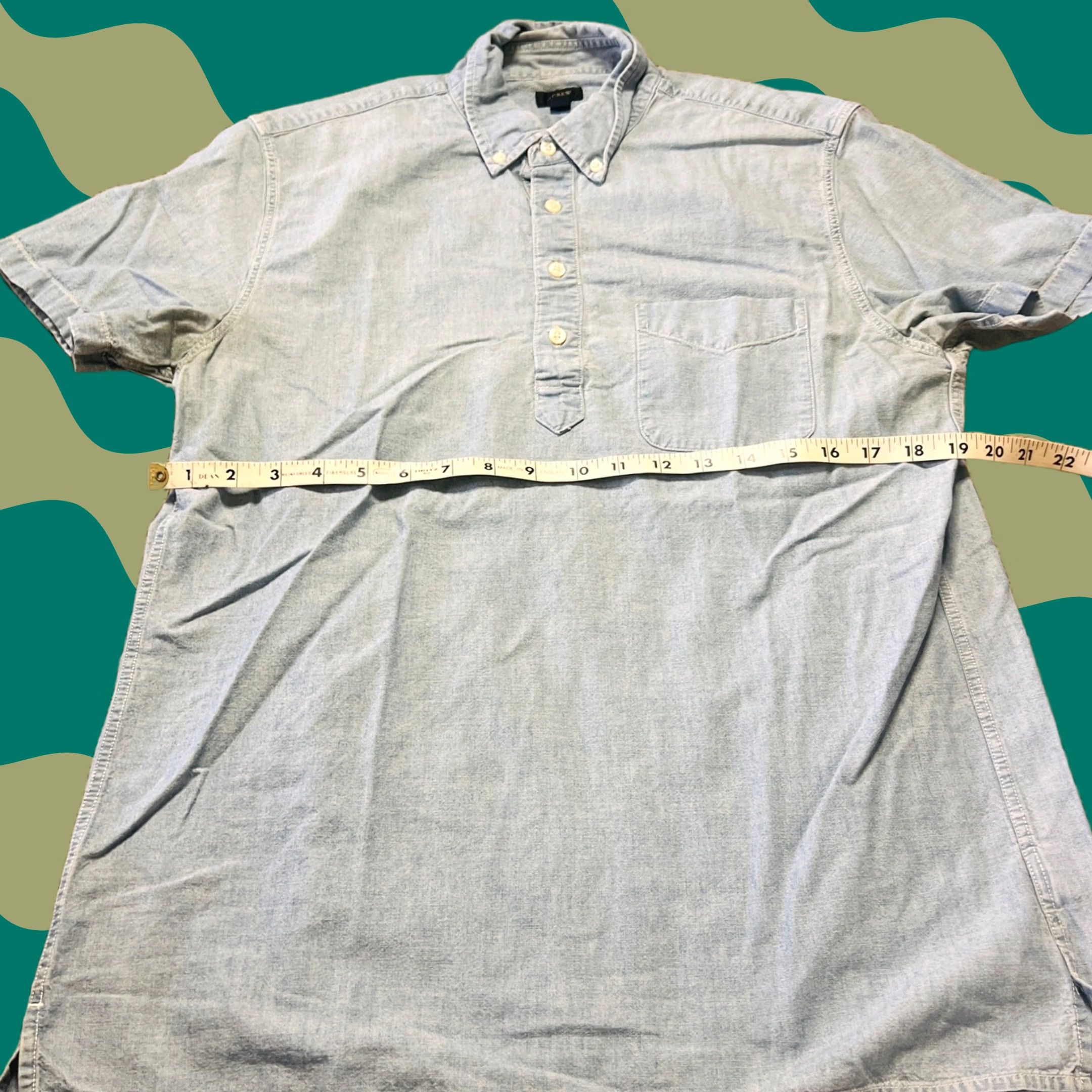 Vintage VINTAGE J Crew Denim Polo Shirt Mens Short Sleeve Size M Blue Polo Shirt Mens Short Sleeve Denim Polo Top Blue 90s Retro Boho Casual Vintage Mens Size US M / EU 48-50 / 2 - 1 Thumbnail