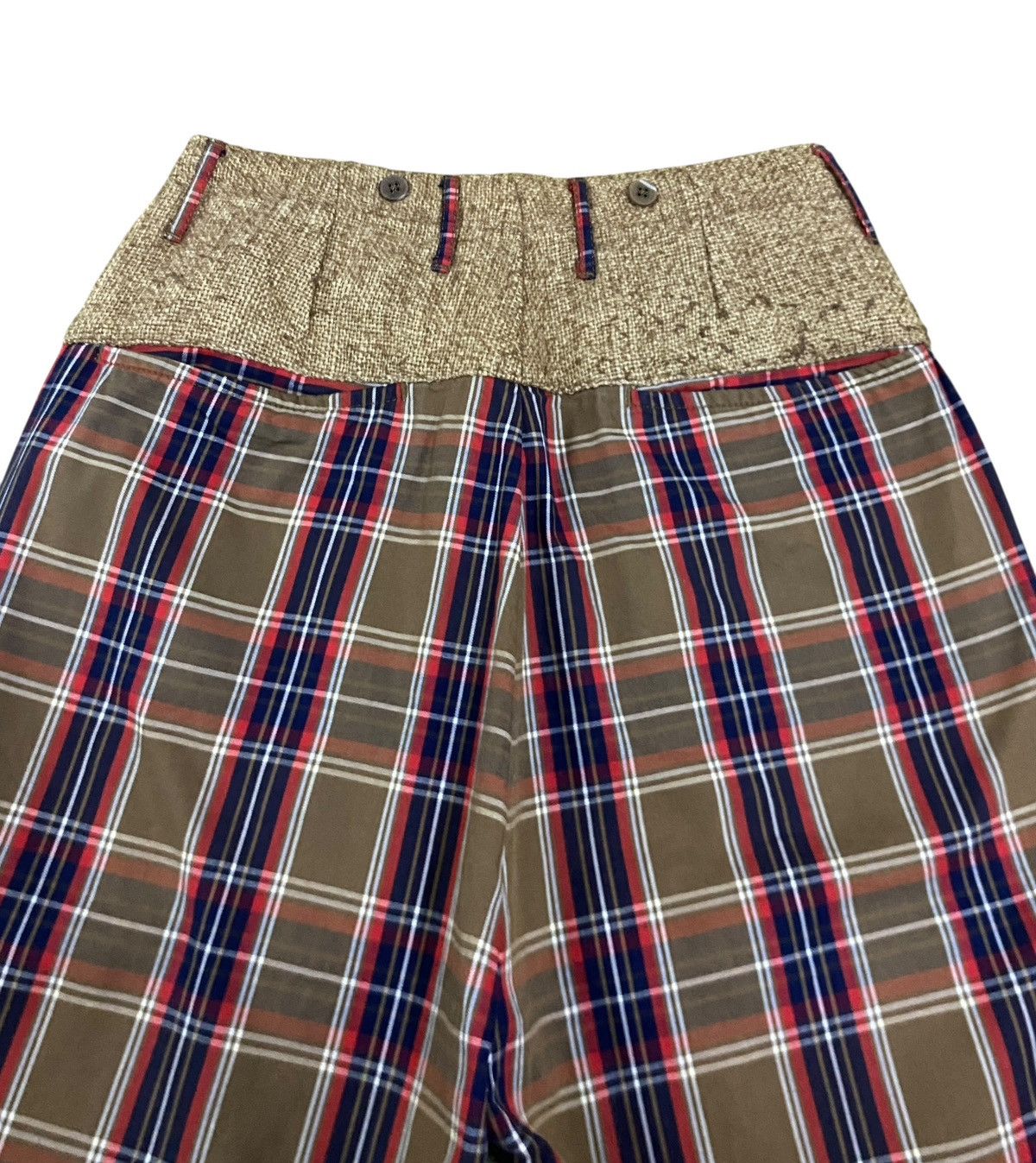 Kapital Rare Vintage Brand Kapital Checked Blend Cropped Pants 1990s Size US 27 - 4 Thumbnail