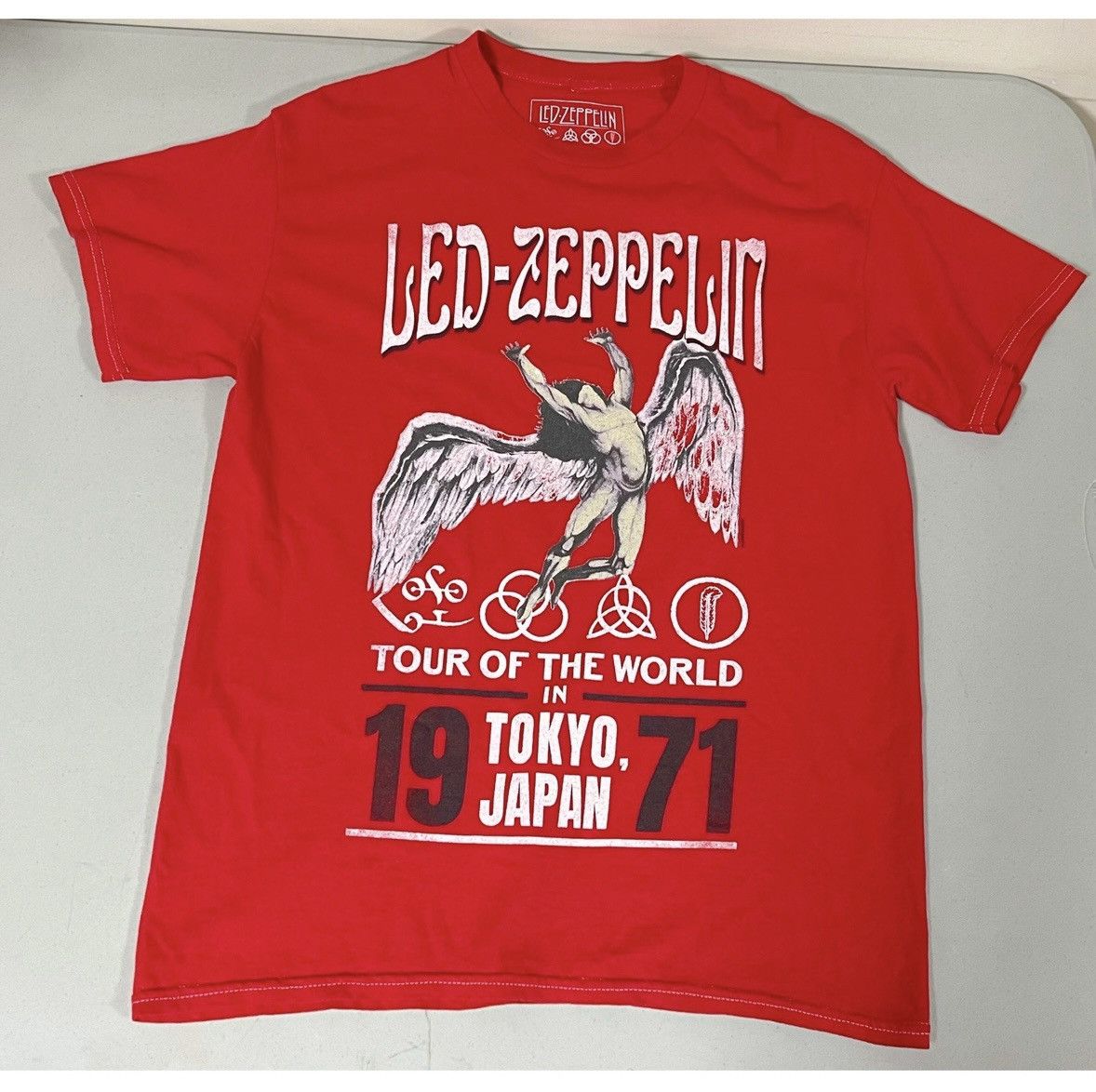 Led Zeppelin Red Led Zeppelin Short Sleeve Band Tee T-Shirt Top Size S 🎸✨ Size US S / EU 44-46 / 1 - 1 Thumbnail