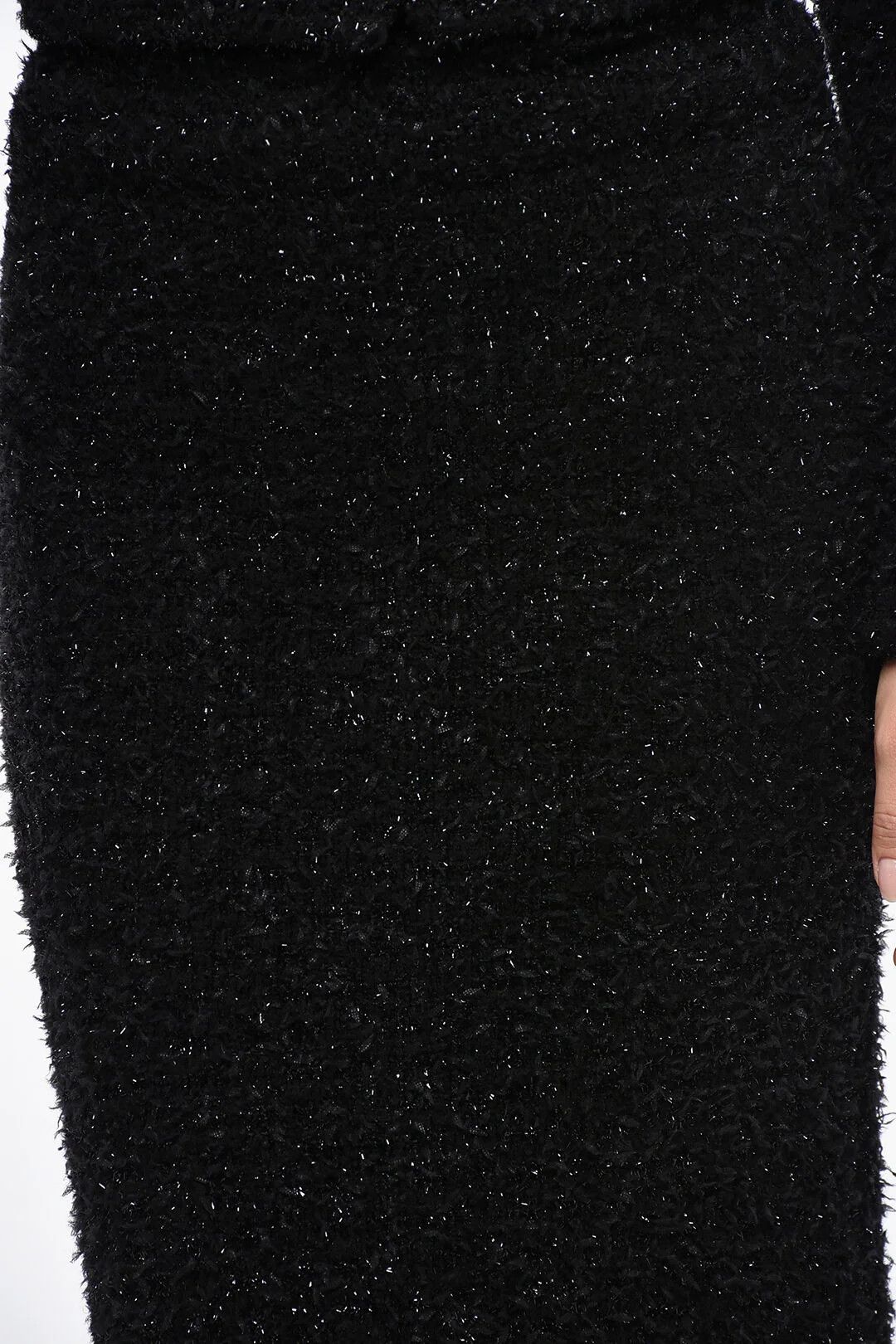 Balenciaga og1mm0326 Lurex Knit Midi Skirt in Black Size 28" / US 6 / IT 42 - 3 Thumbnail