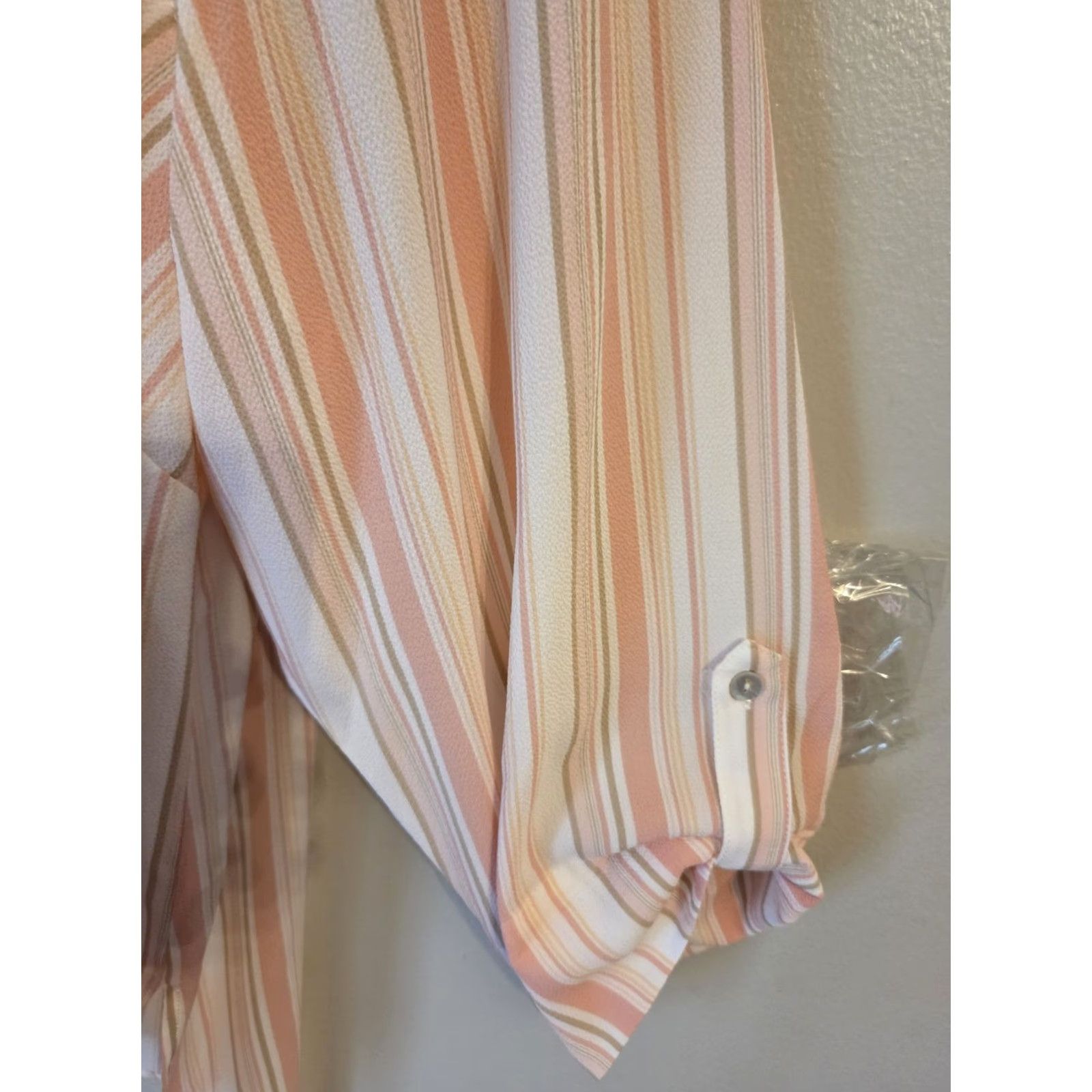 Vintage VINTAGE? No. Ruby Rd Woman Pink White Stripe Embroidered Top Shirt Boho 2X Size XXL / US 16-18 / IT 52-54 - 4 Thumbnail