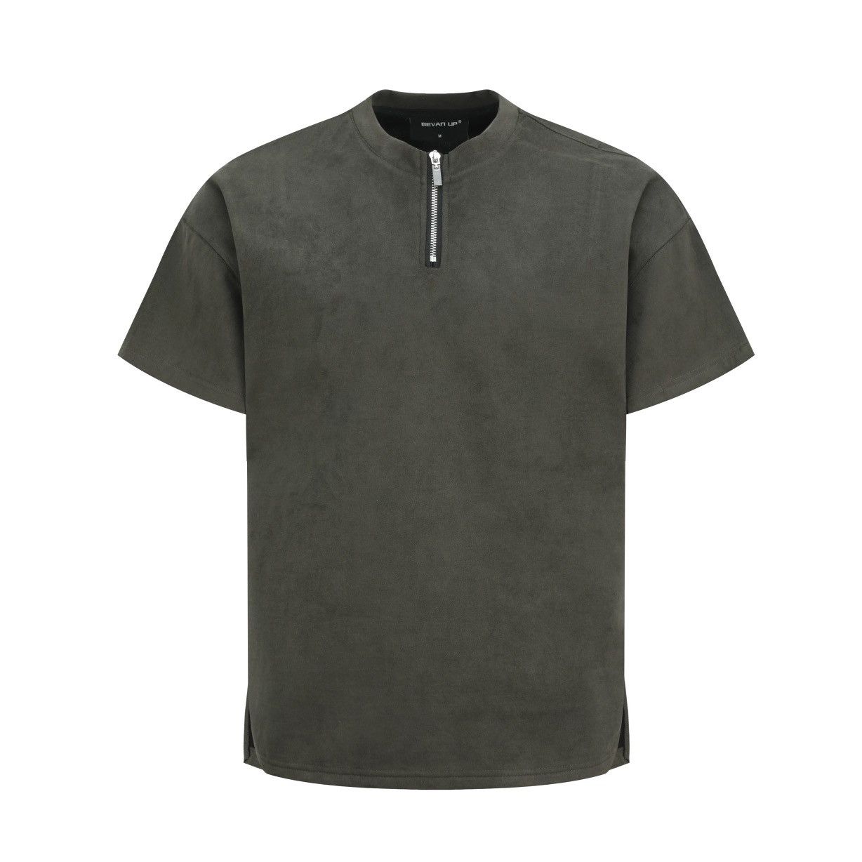 Japanese Brand Suede Quarter Zip Tee Size US M / EU 48-50 / 2 - 1 Thumbnail
