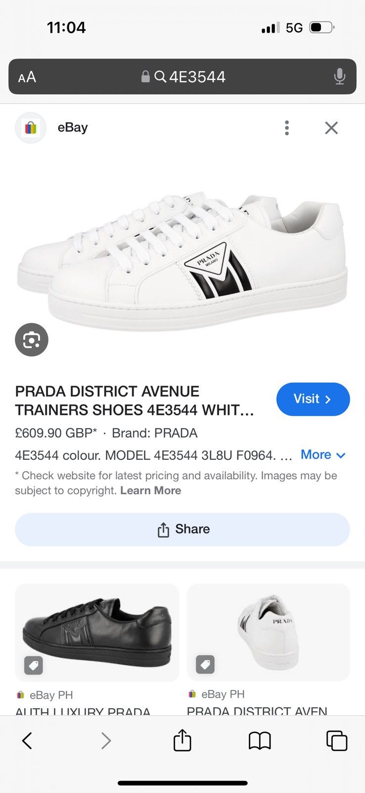 Prada Prada men sneakers SZ UK8 study insole measurements in photo Size US 9.5 / EU 42-43 - 20 Thumbnail