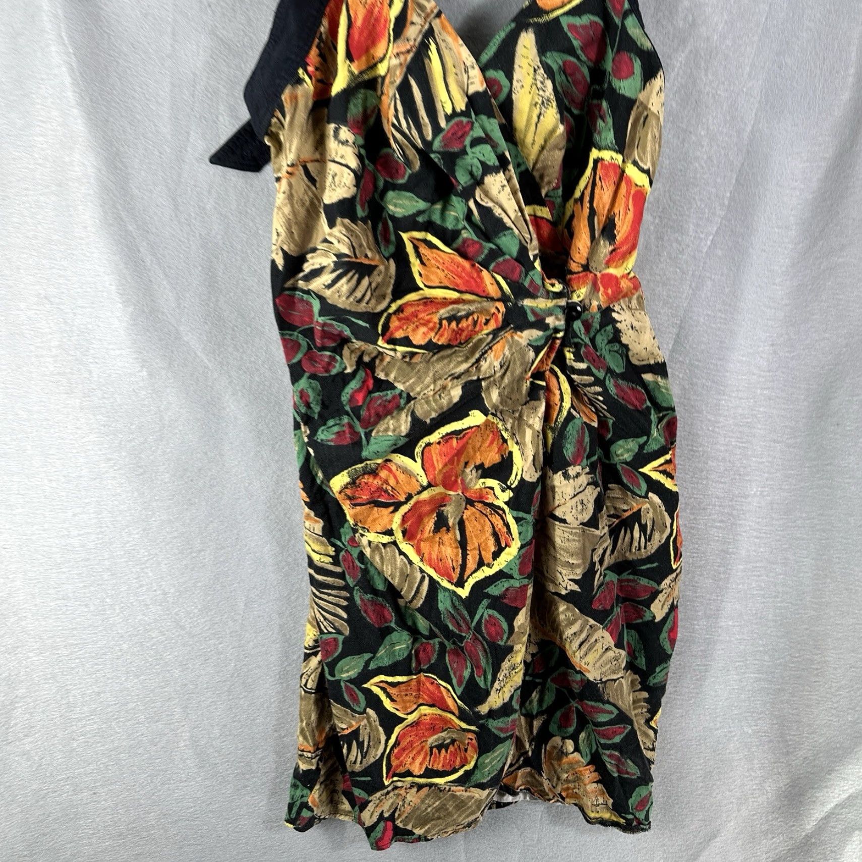 Vintage VINTAGE Barbara Barbara Midi Wrap Dress Womens Medium Floral Black 80s 90s Cottagecore Size M / US 6-8 / IT 42-44 - 3 Thumbnail