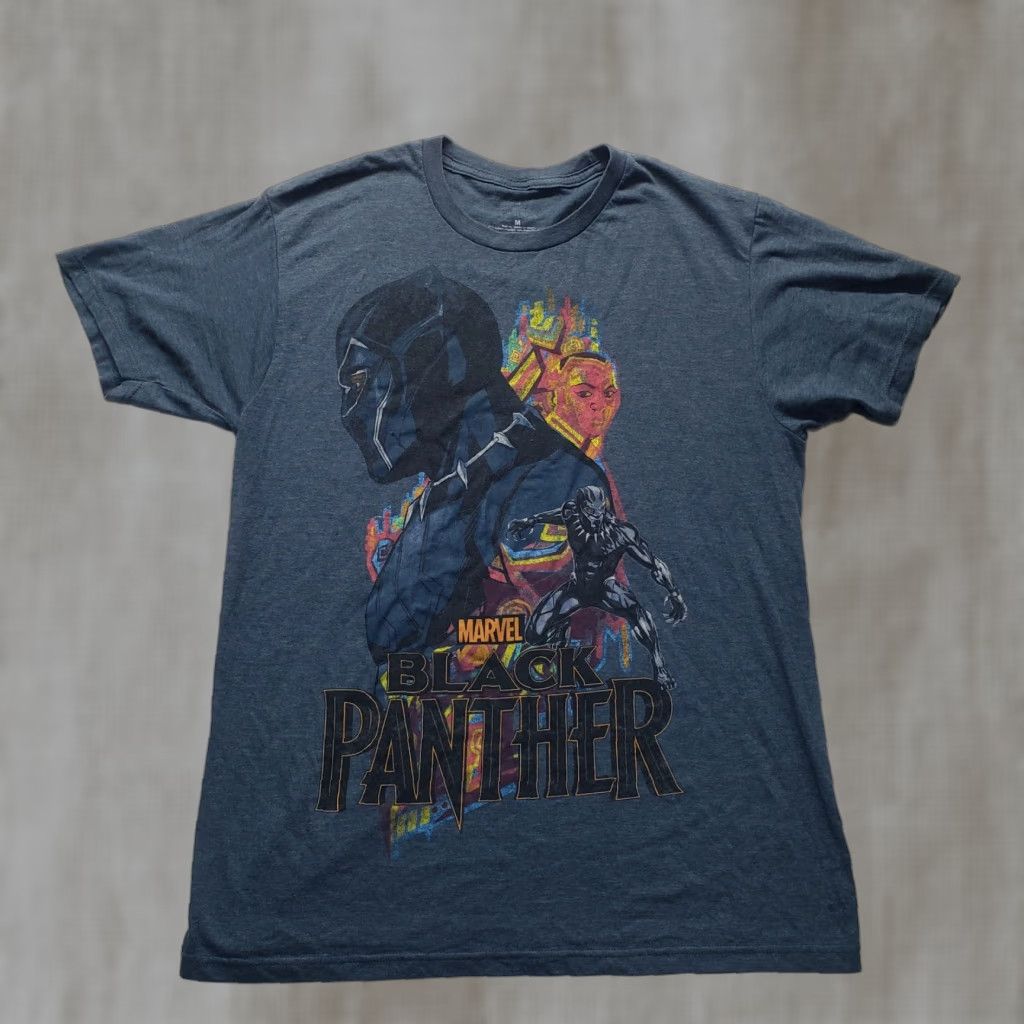 Vintage Marvel Shirt Men T-Shirt Gray Short Sleeve Crew Neck M Medium Product Image Panther Marvel Universe Movie Graphic Print Clothing Mens Size US M / EU 48-50 / 2 - 1 Thumbnail